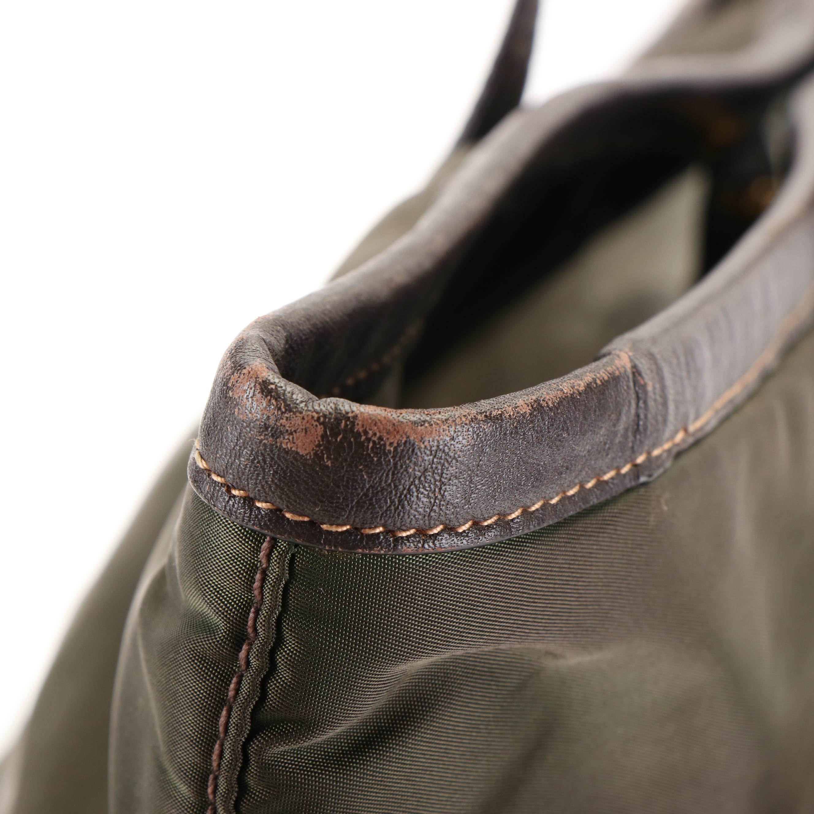 Prada Green Nylon Tessuto City Tote Bag