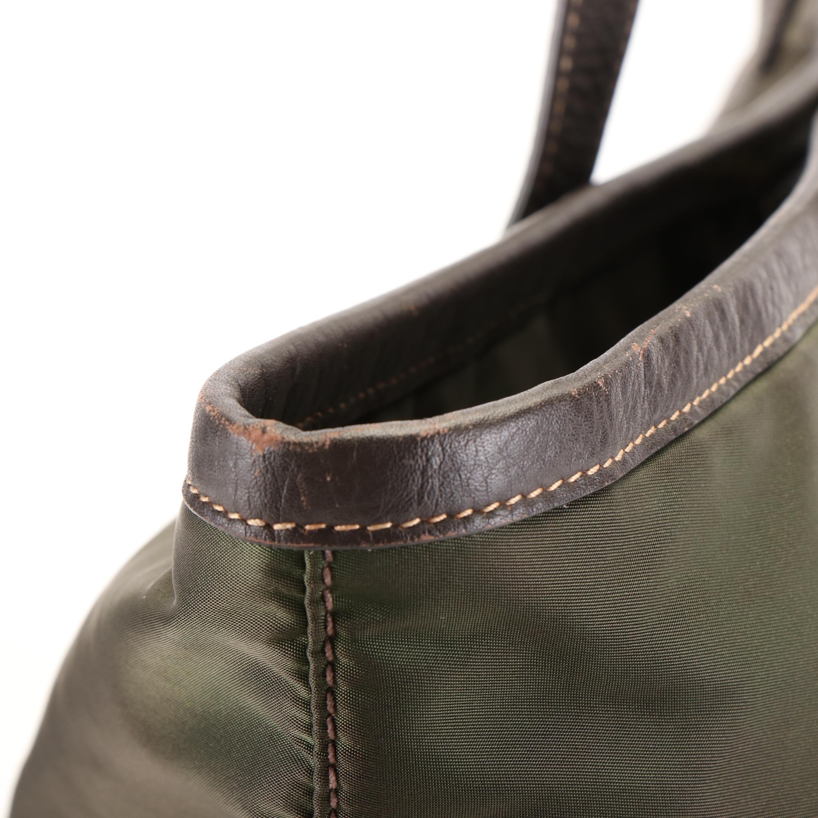 Prada Green Nylon Tessuto City Tote Bag