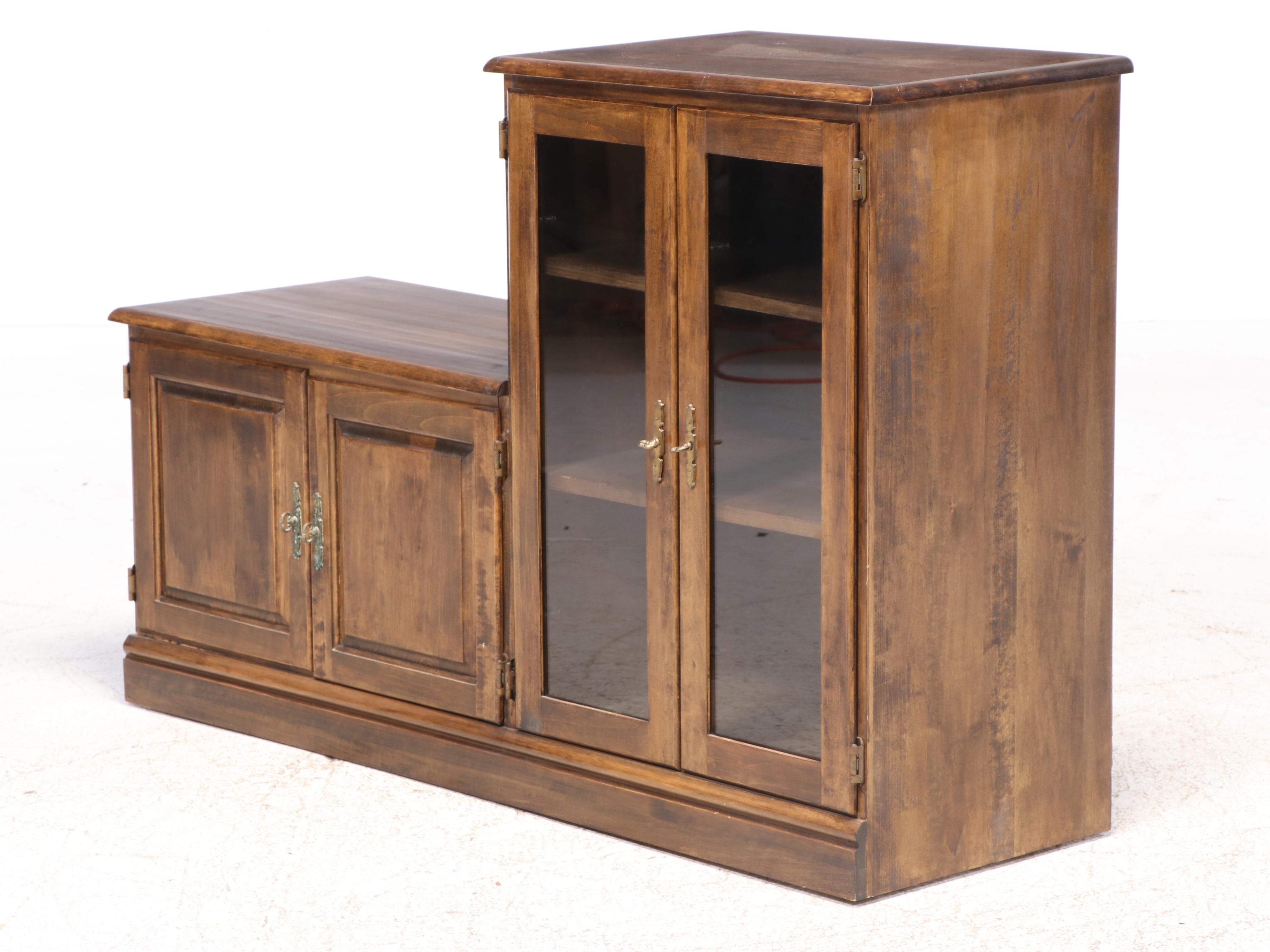 Shaker Style Walnut Finished Entertainment Cabinet