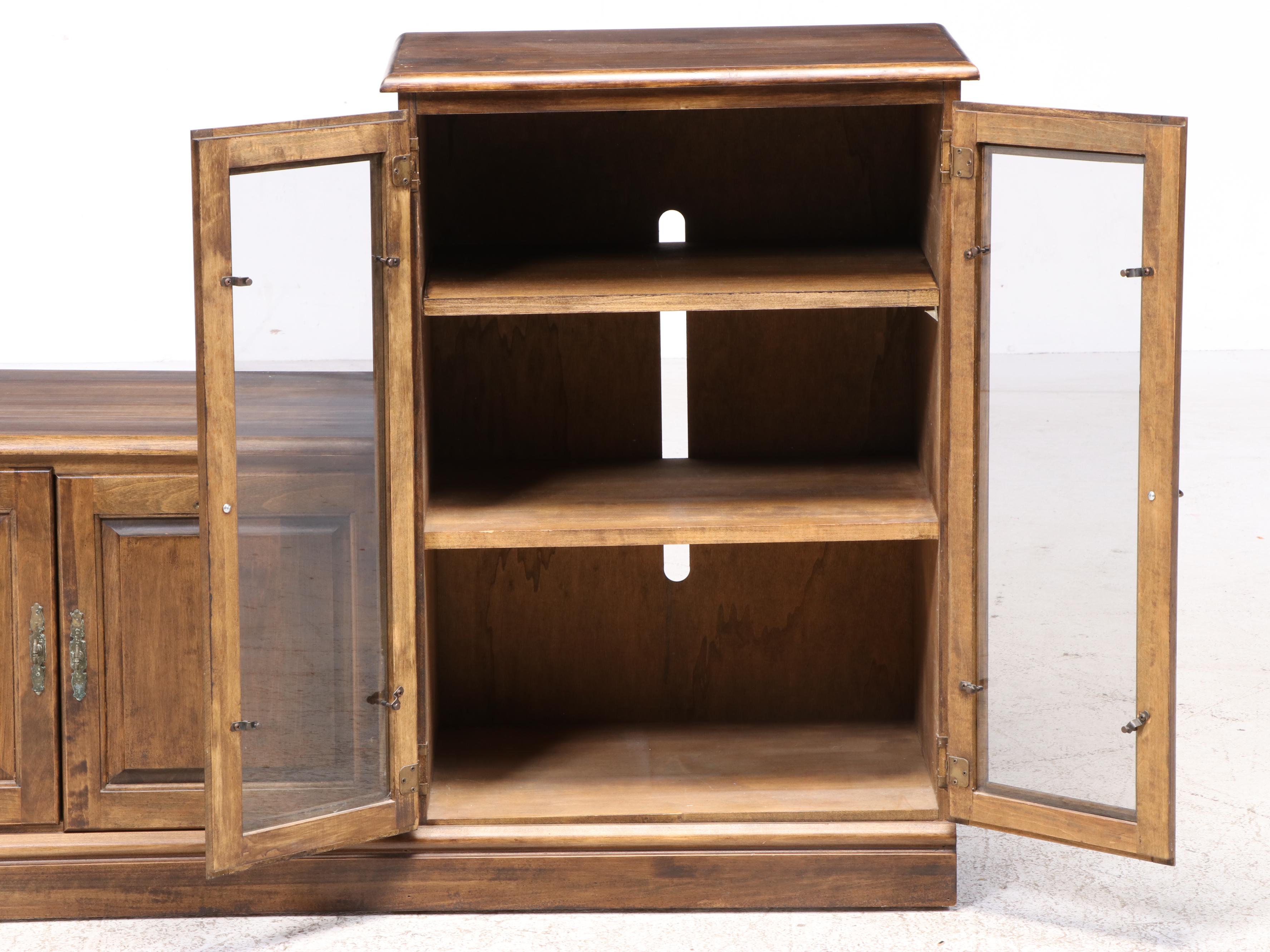 Shaker Style Walnut Finished Entertainment Cabinet