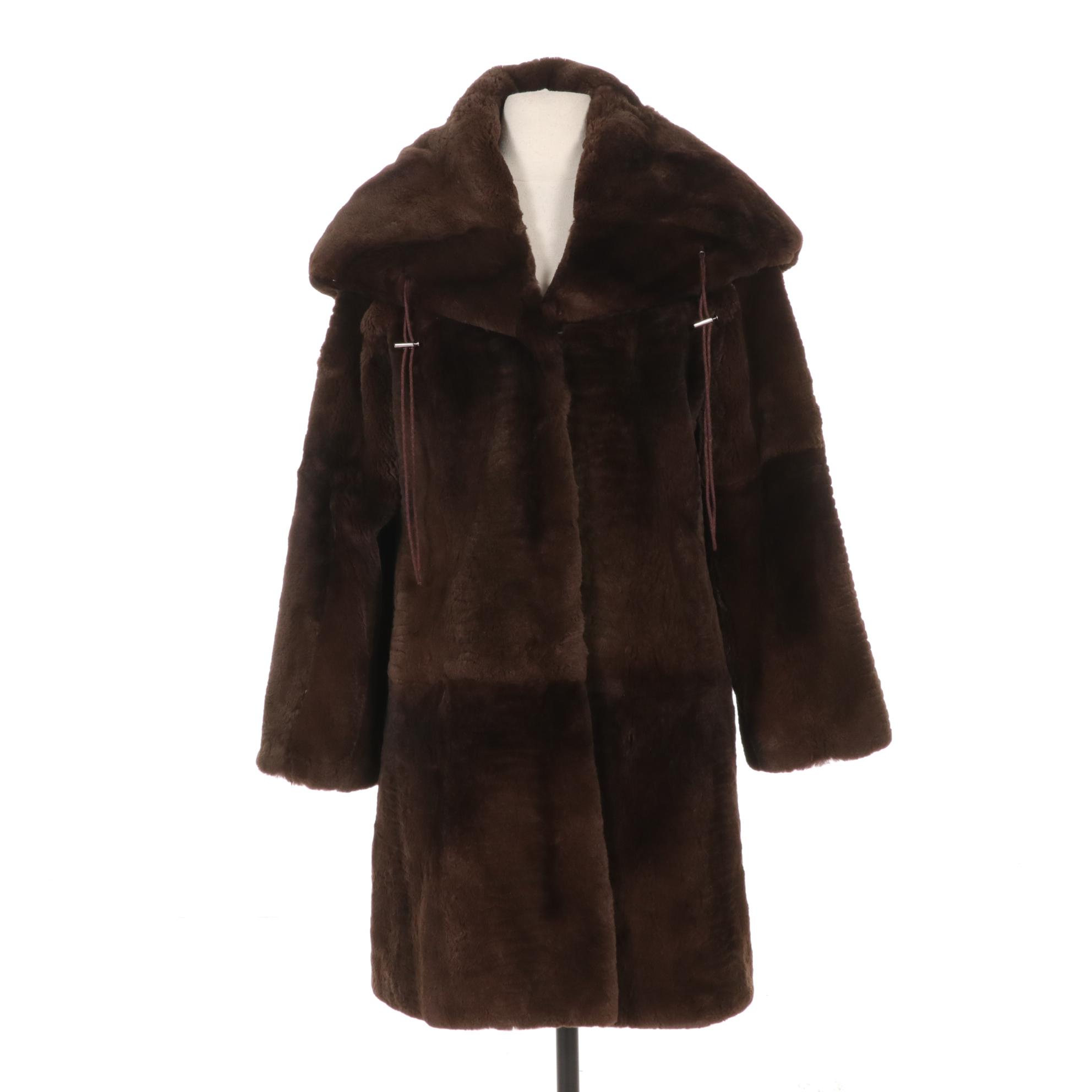 Belle Fare Sheared Mink Hooded Fur Jacket
