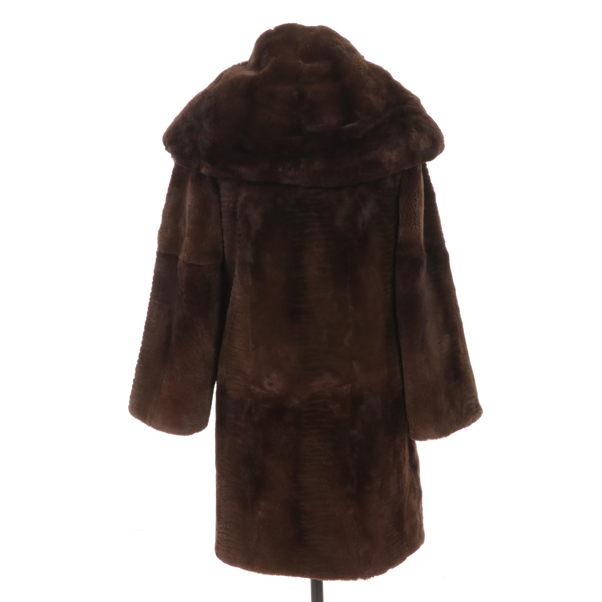 Belle Fare Sheared Mink Hooded Fur Jacket