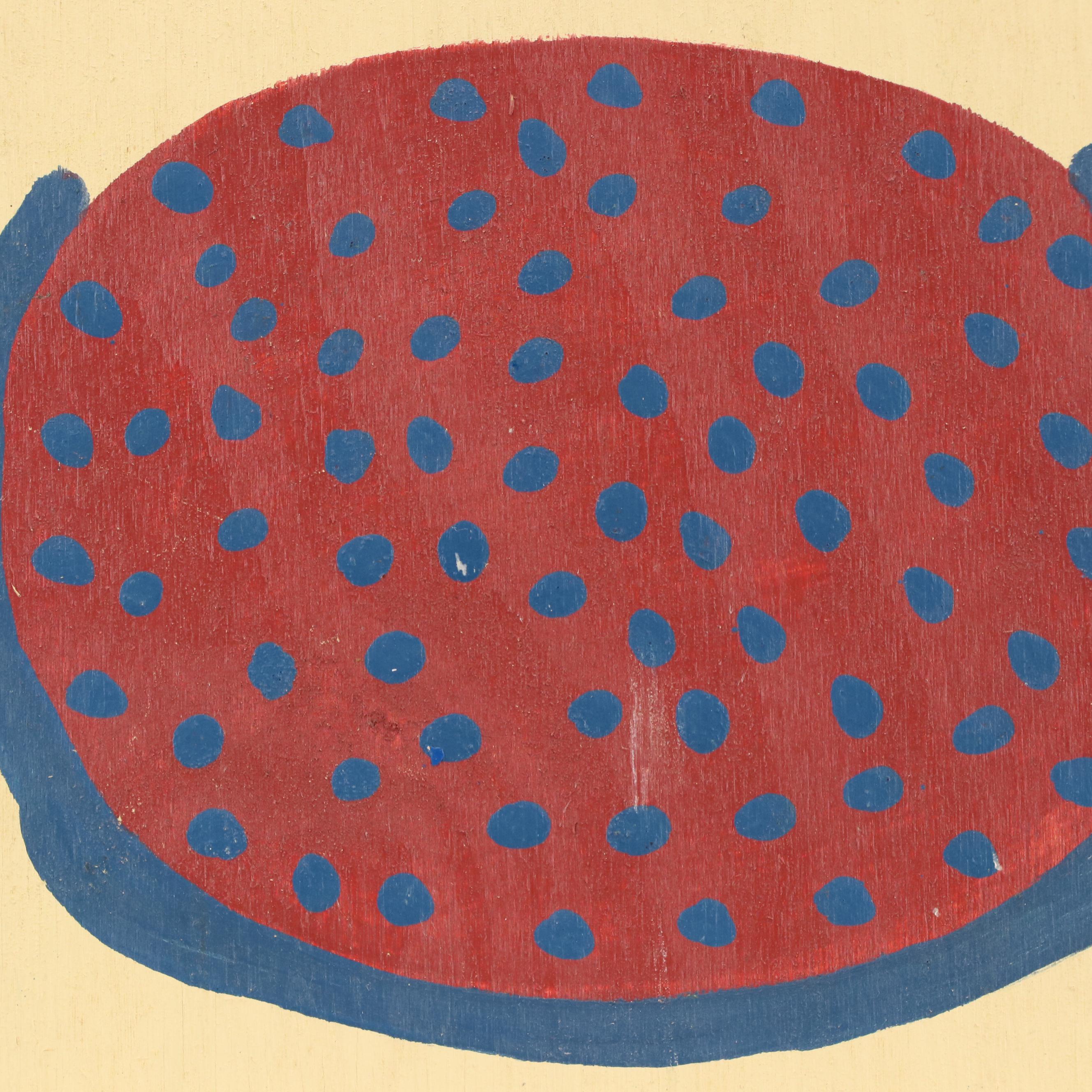 Mose Ernest Tolliver Folk Acrylic Painting "Blue Rind Watermelon," 21st Century