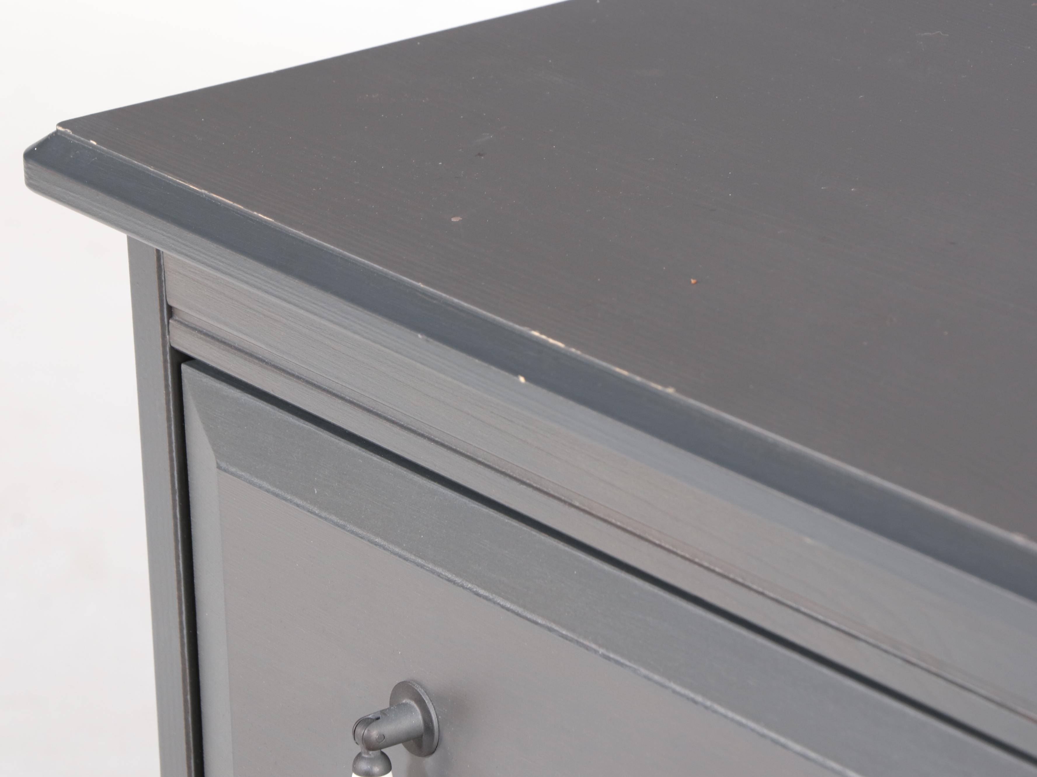 IKEA "Edland" Louis XV Style Grey-Painted Two-Drawer Chest