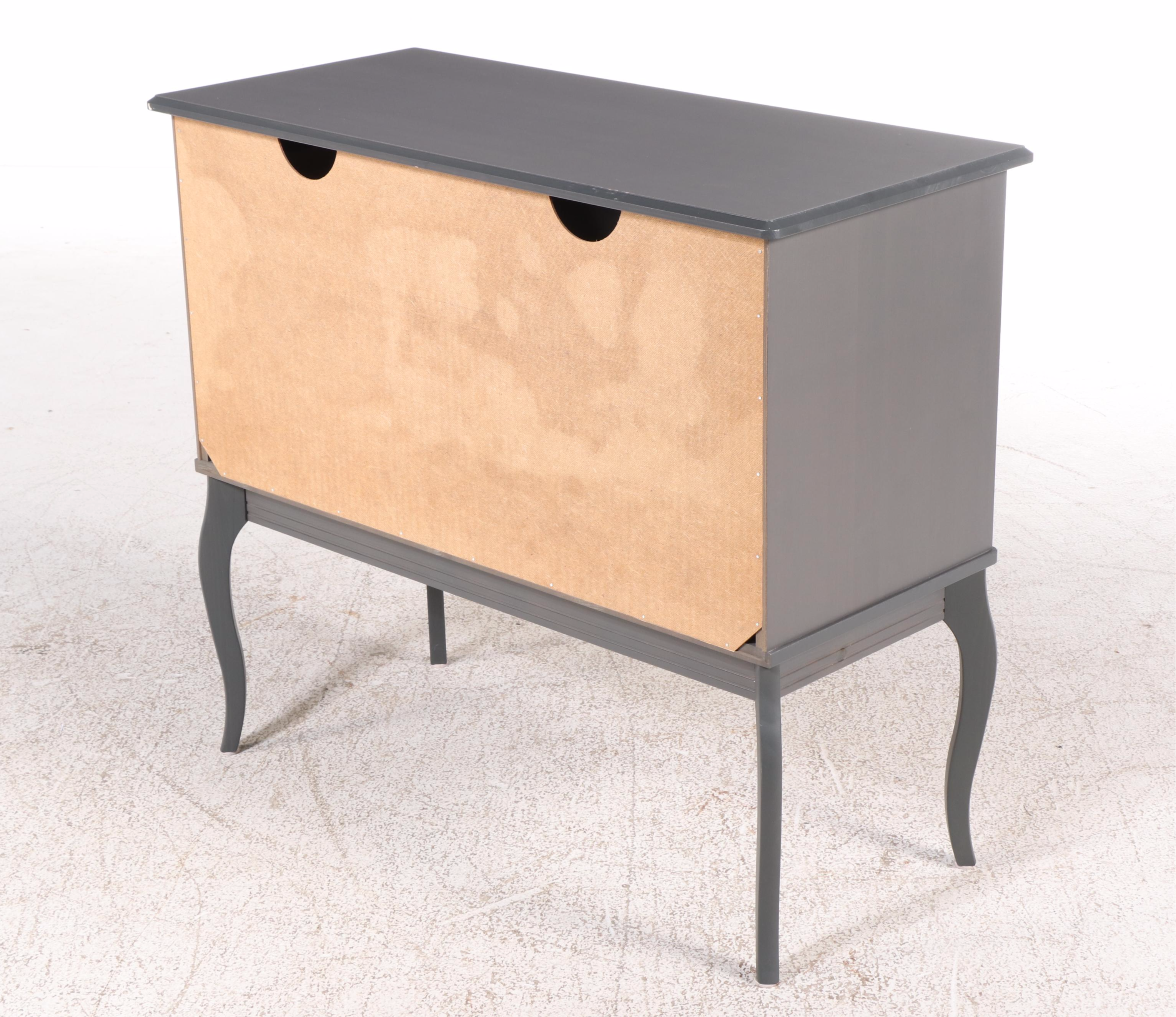 IKEA "Edland" Louis XV Style Grey-Painted Two-Drawer Chest