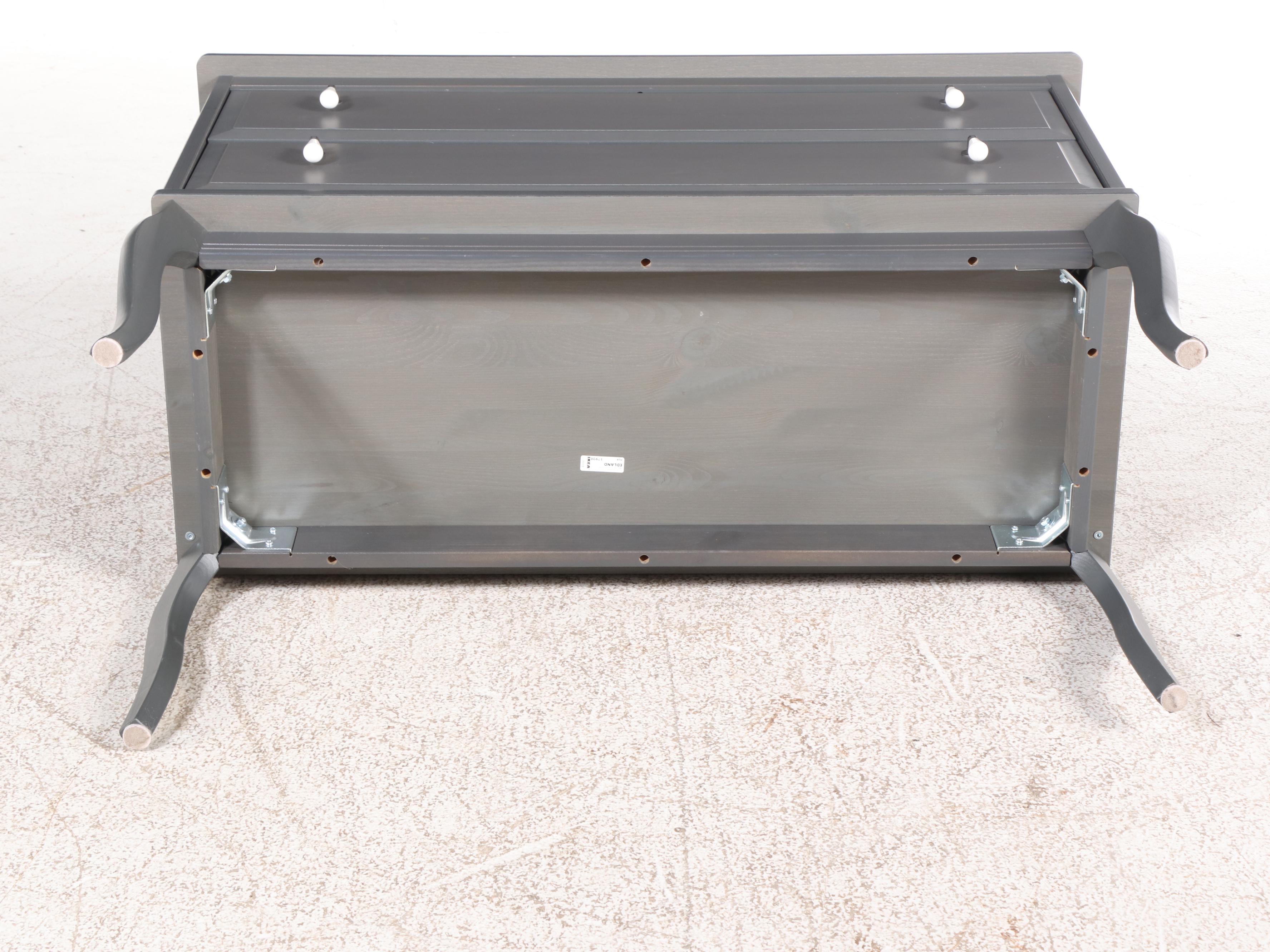 IKEA "Edland" Louis XV Style Grey-Painted Two-Drawer Chest