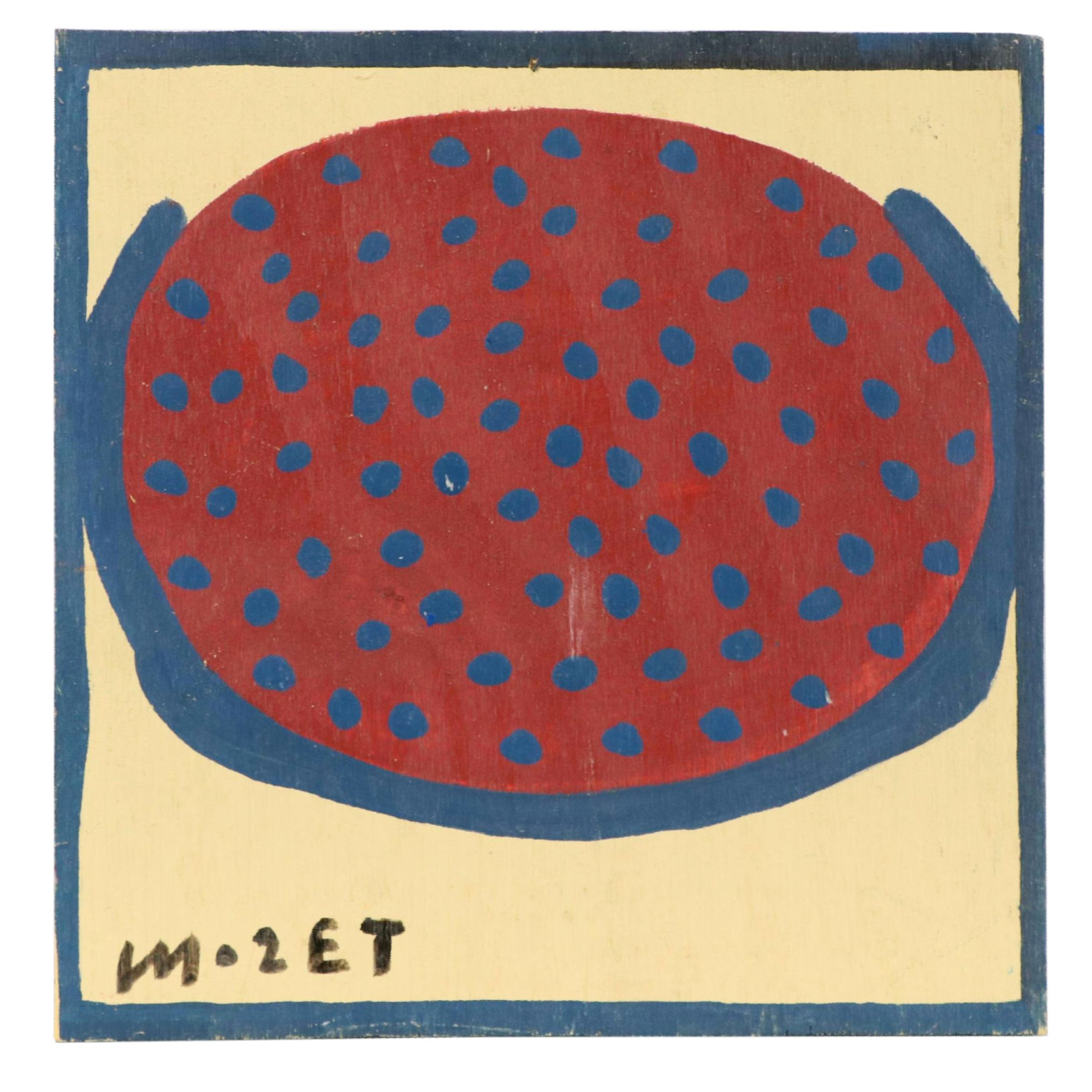 Mose Ernest Tolliver Folk Acrylic Painting "Blue Rind Watermelon," 21st Century