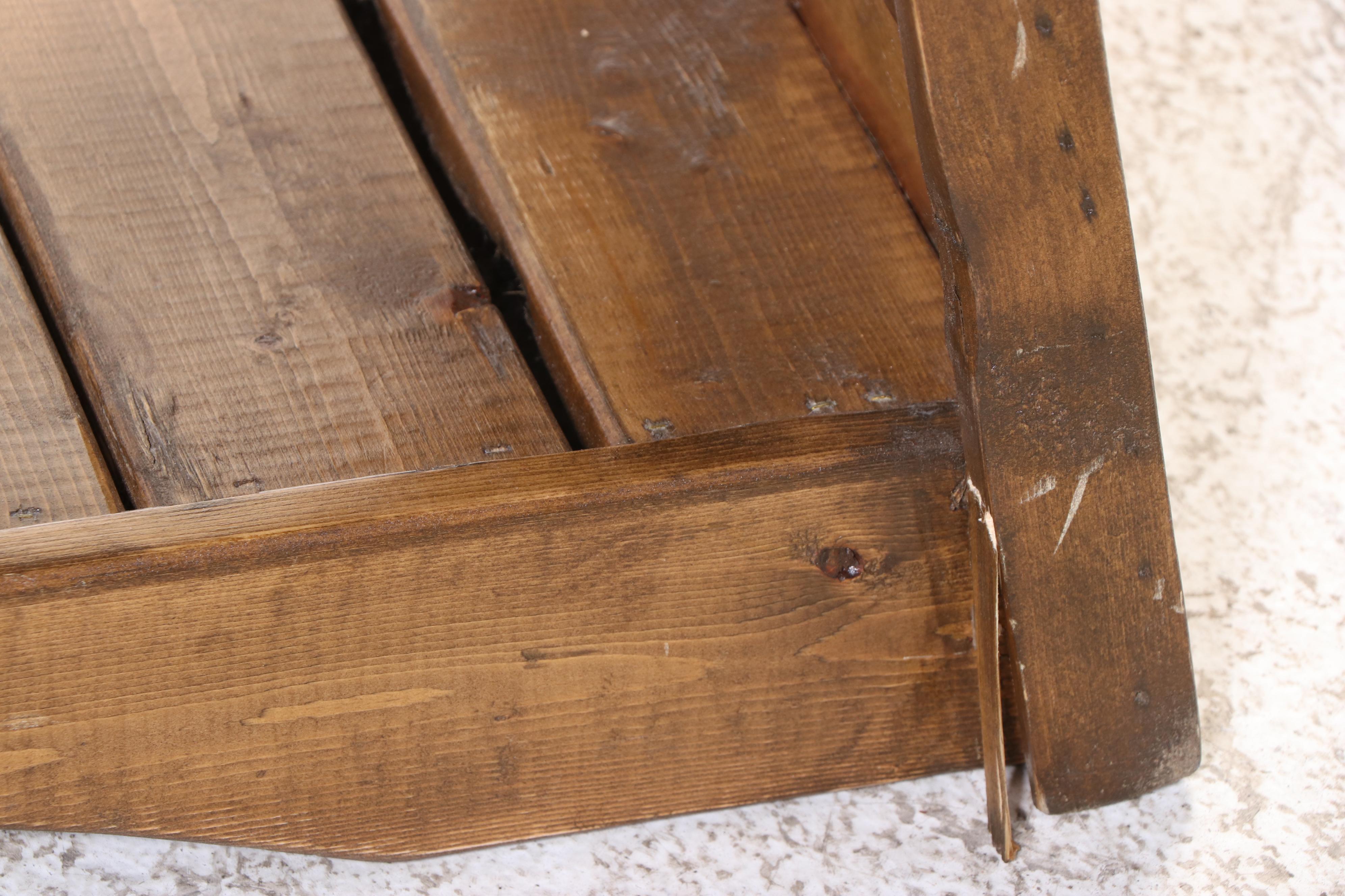 American Iron-Mounted Poplar and Pine Buggy Seat Bench, Adapted