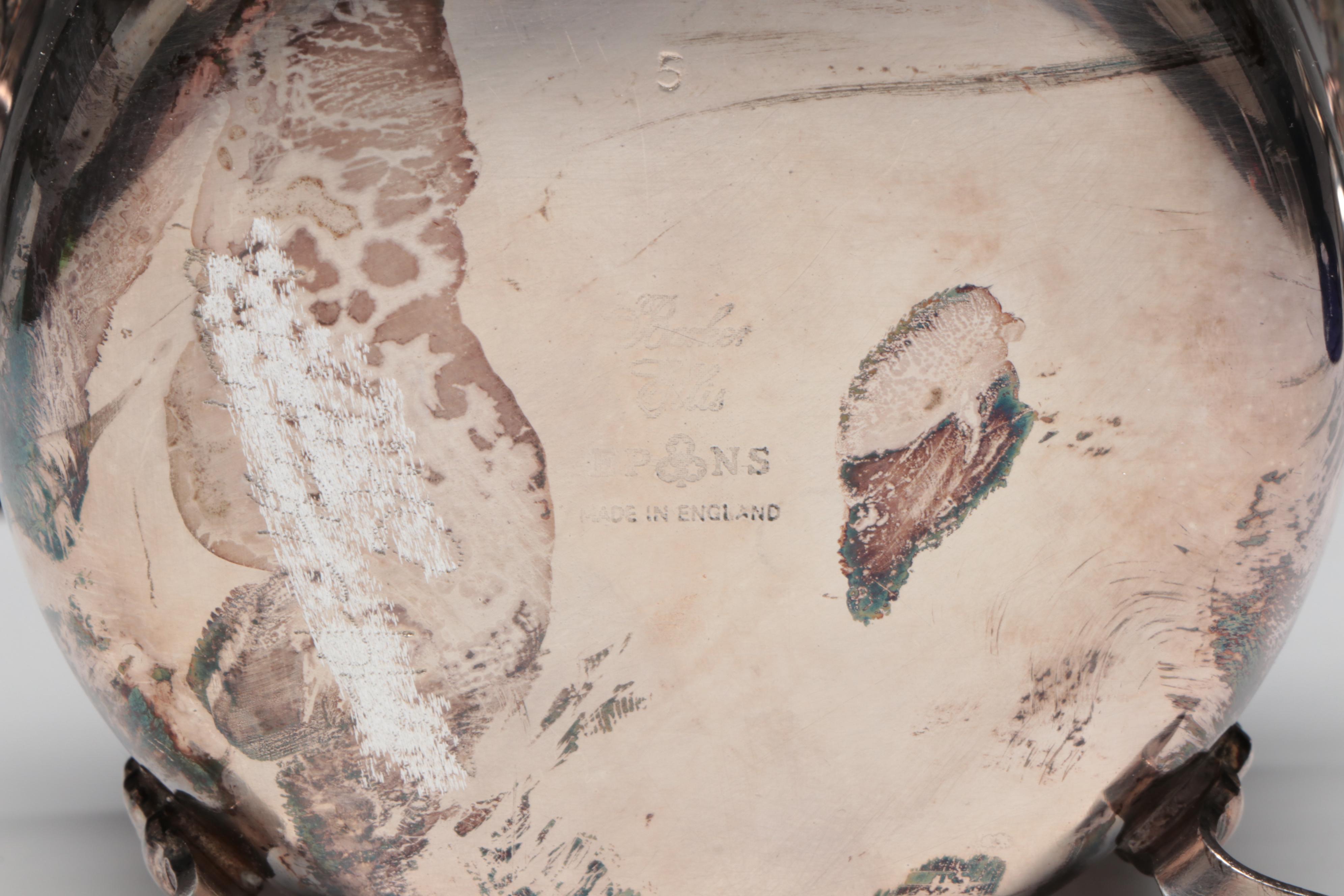 Celtic Quality Silver Plate on Brass Cobalt Glass Bowl with Barker Ellis Basket