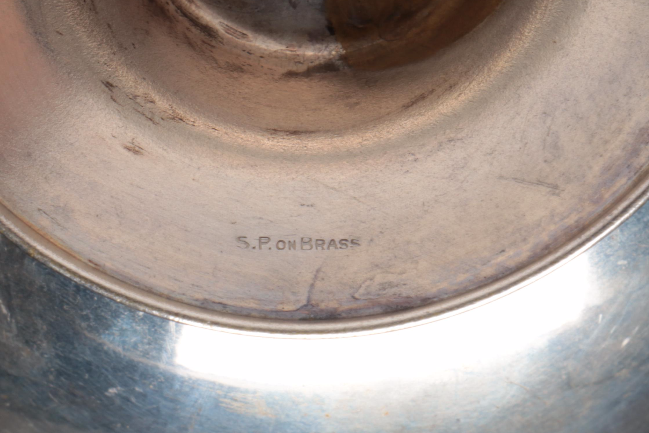 Celtic Quality Silver Plate on Brass Cobalt Glass Bowl with Barker Ellis Basket