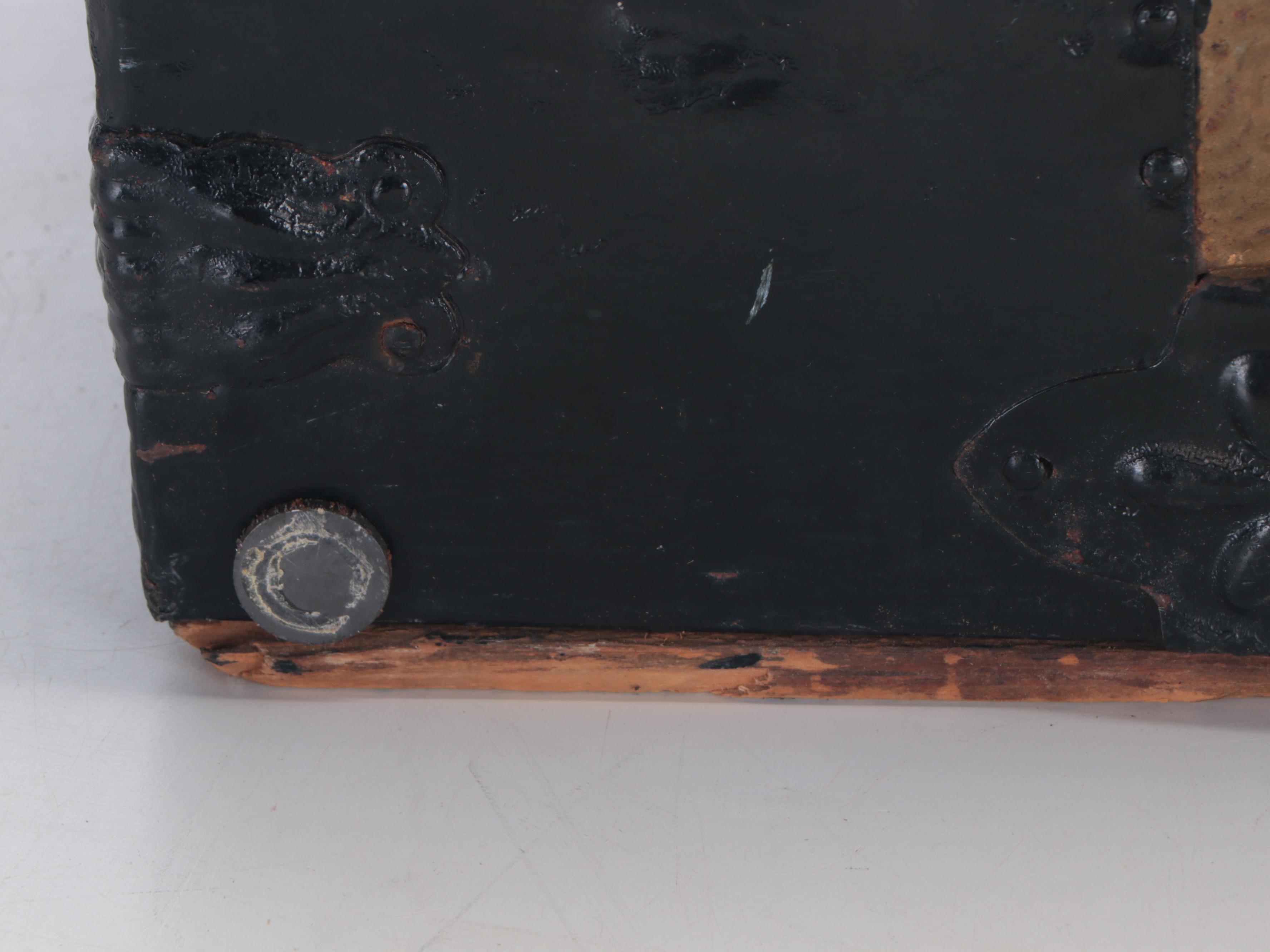 Late Victorian Wood and Metal Dome Top Trunk, Late 19th/ Early 20th Century