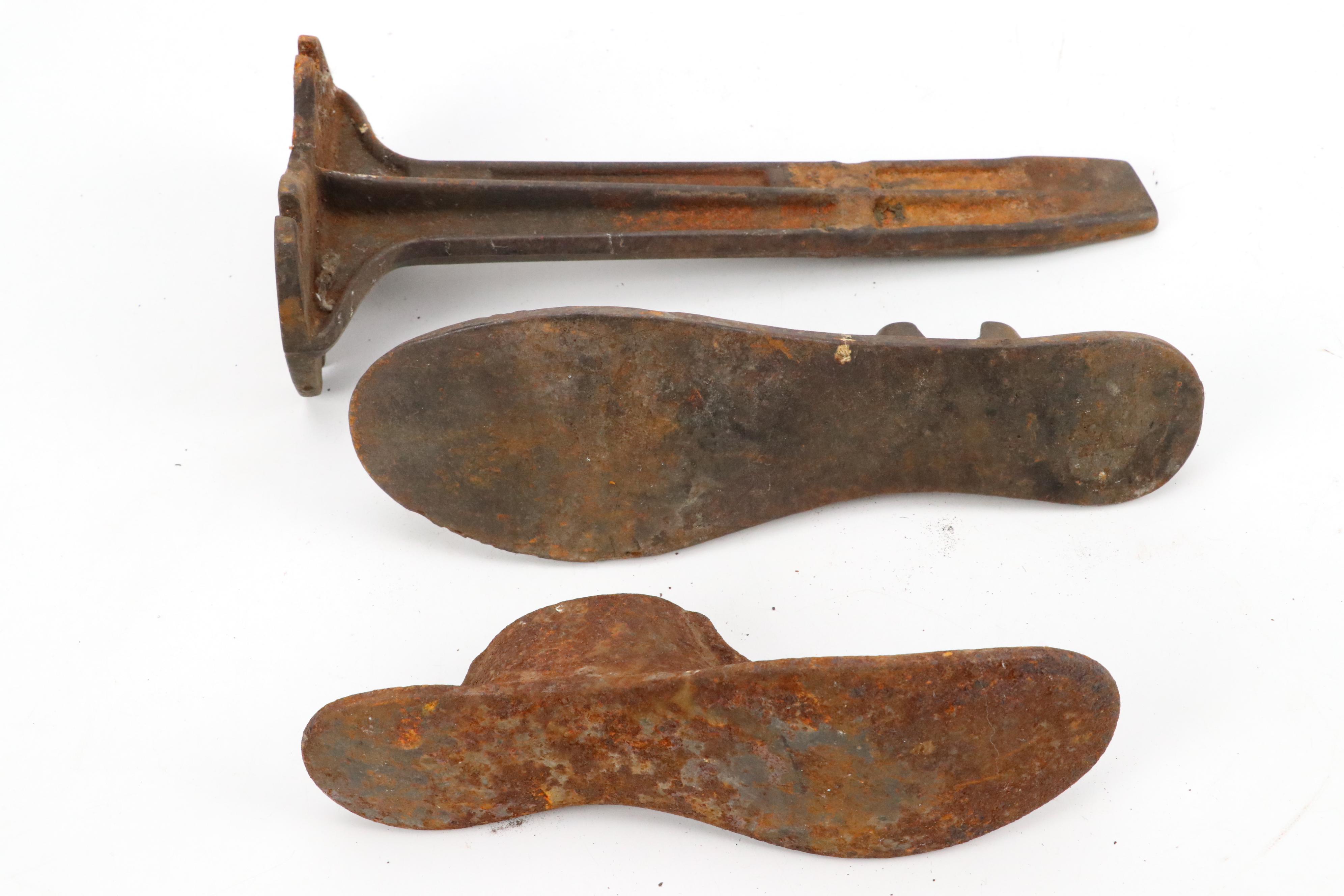 Cast Iron Cobbler Shoe Forms, Grain Scoop, Funnel, Horse Hames and More