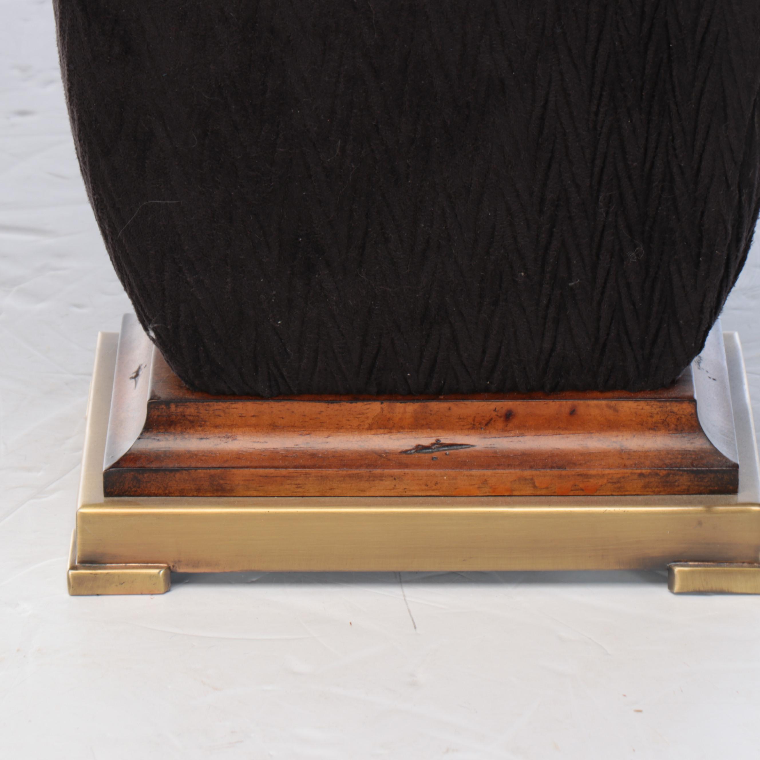 Textured Fabric-Wrapped Urn Table Lamps with Silk Shades, 21st Century