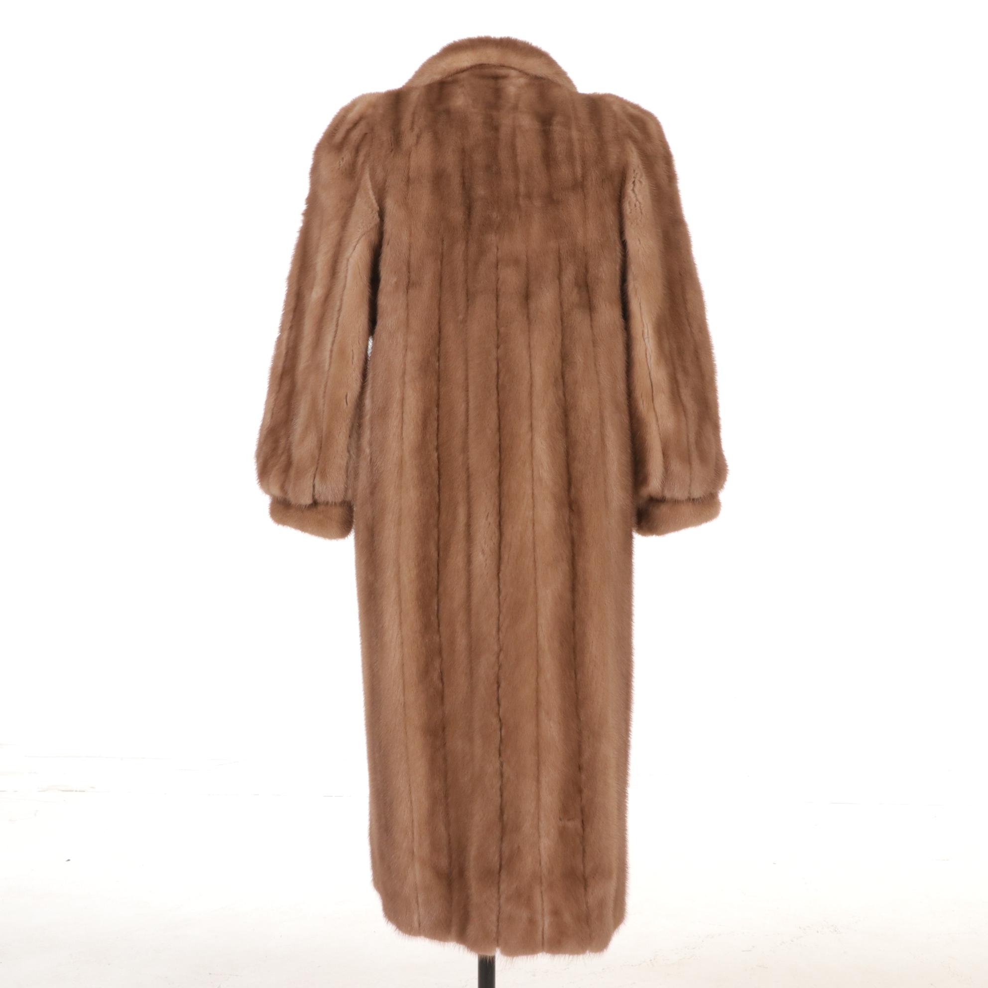 Cameo Room Long Fawn Mink Fur Coat