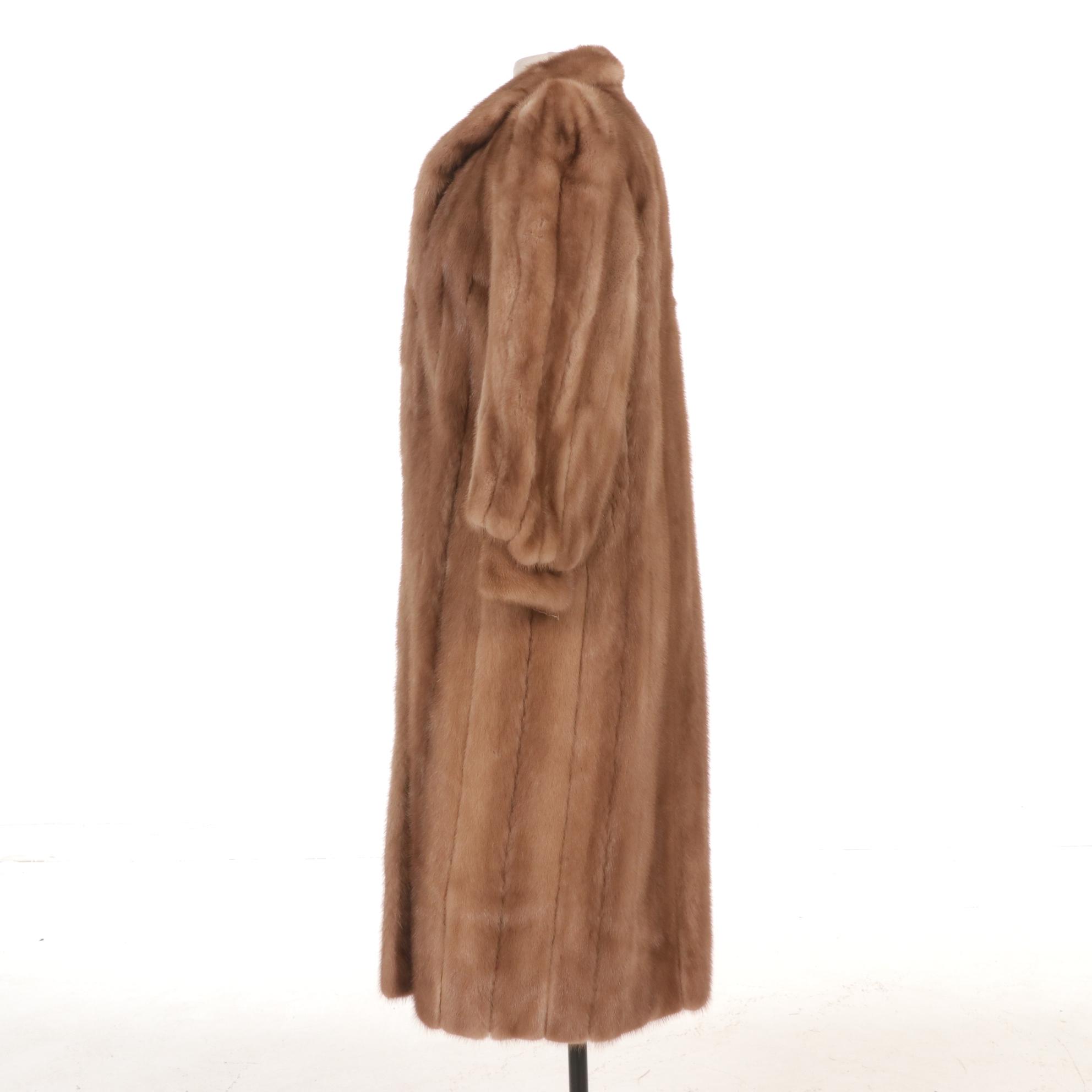 Cameo Room Long Fawn Mink Fur Coat