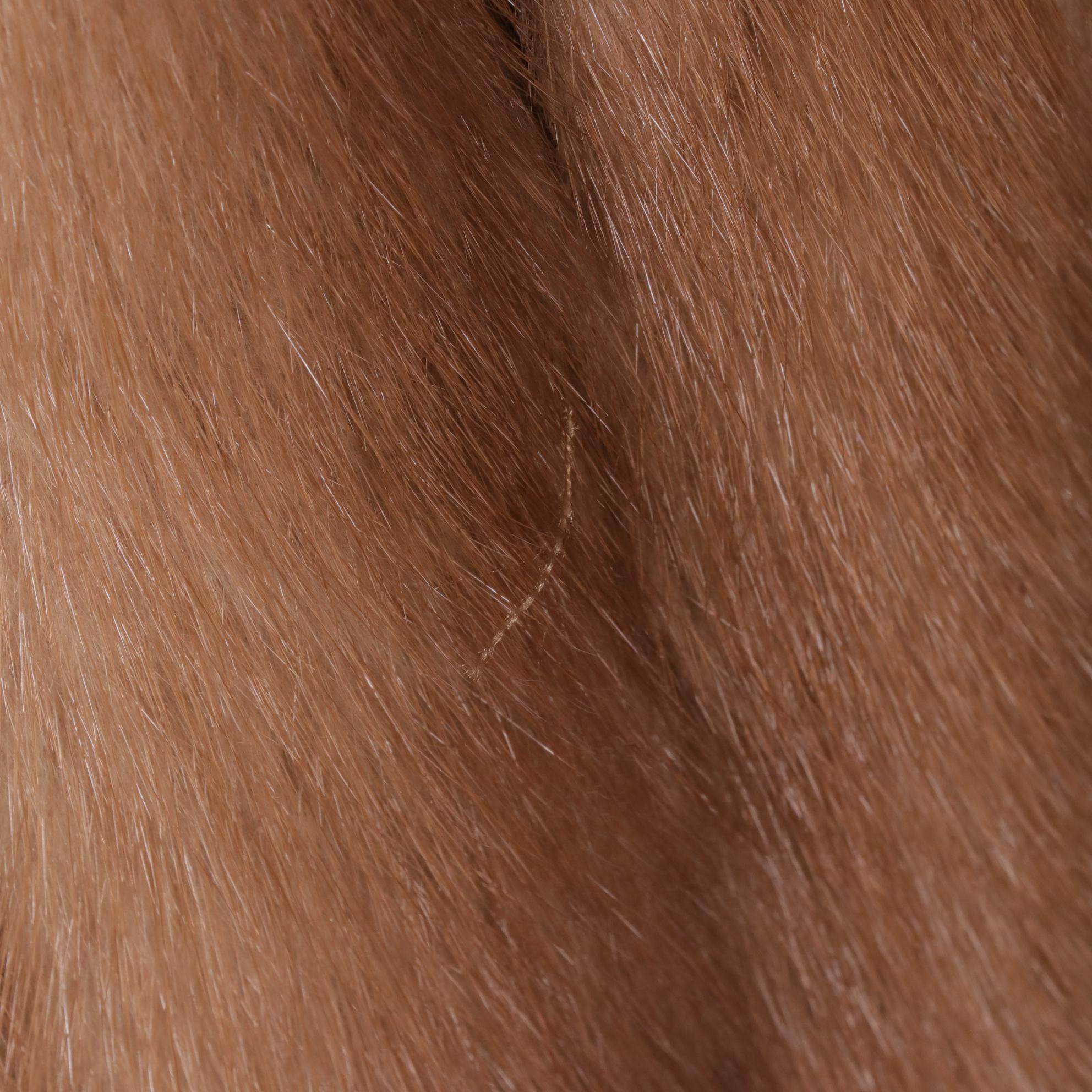 Cameo Room Long Fawn Mink Fur Coat