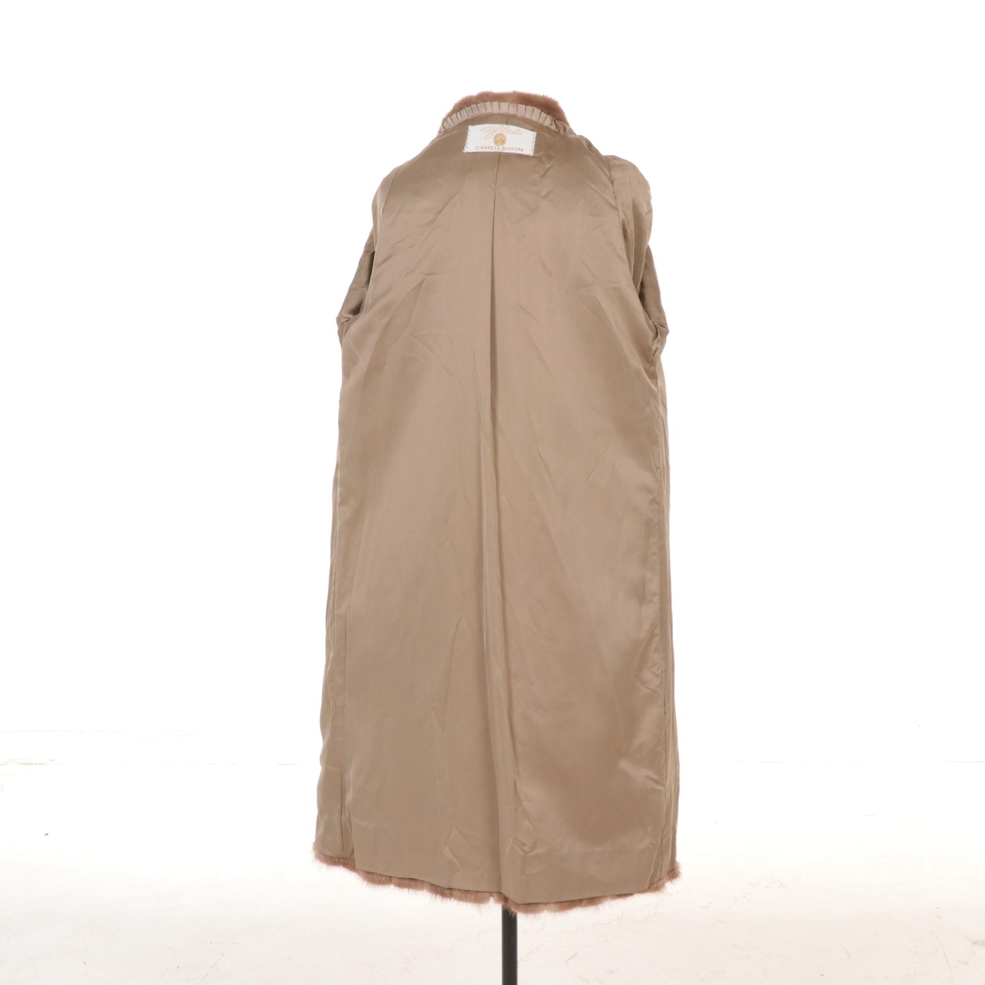 Cameo Room Long Fawn Mink Fur Coat