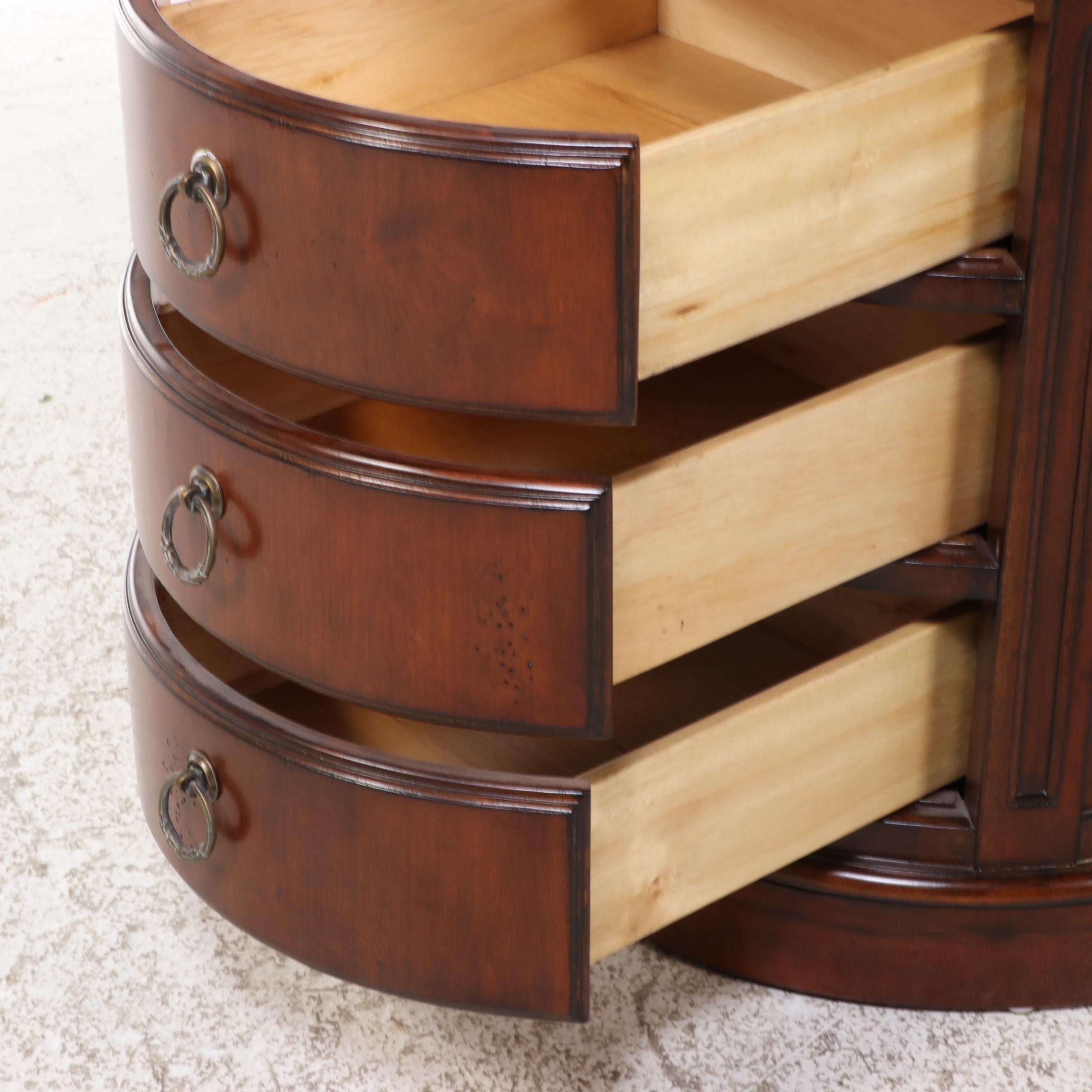 Hekman Federal Style Cherrywood Three-Drawer Chairside Chest