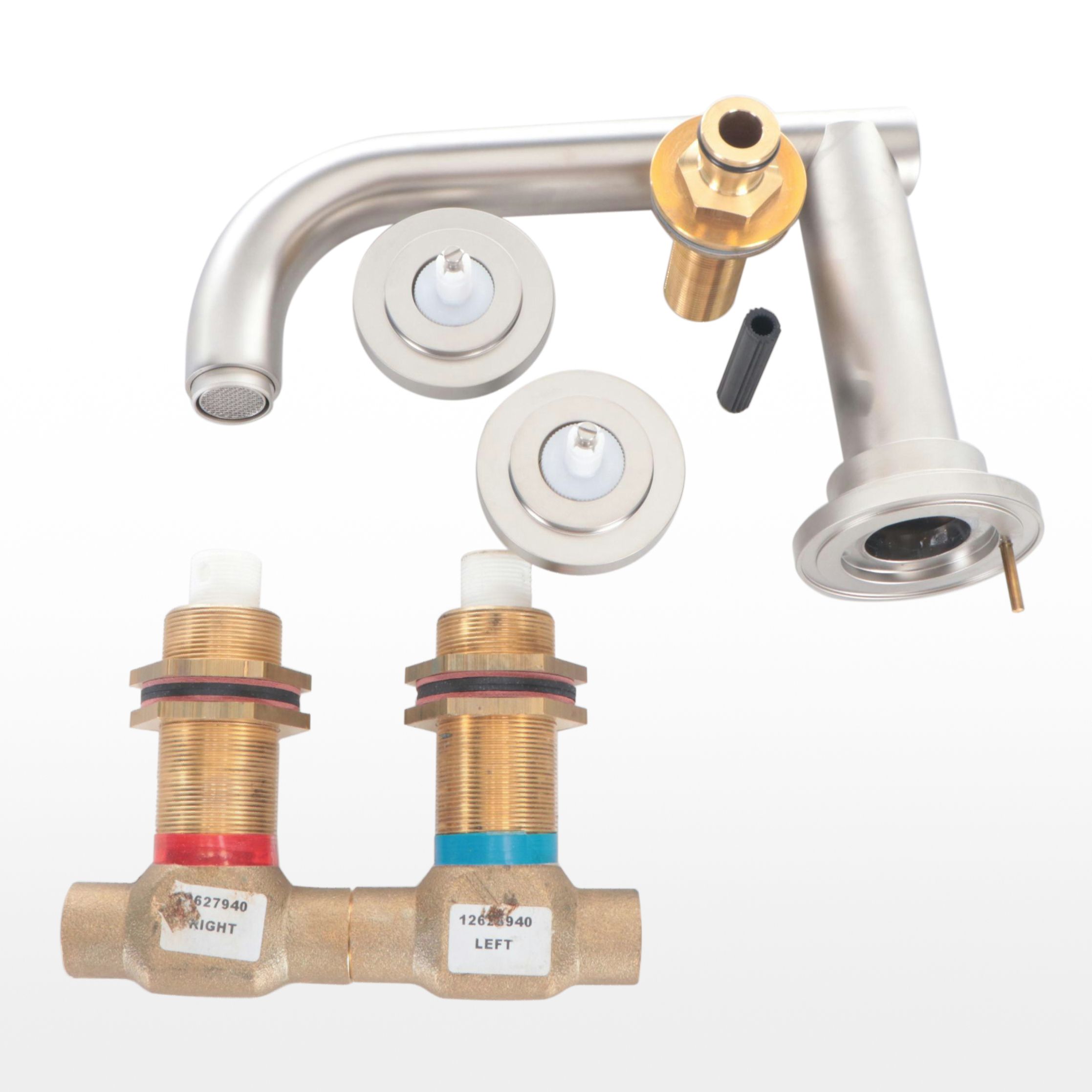 Grohe "Atrio" Widespread Brushed Nickel Faucet and Handle Bases