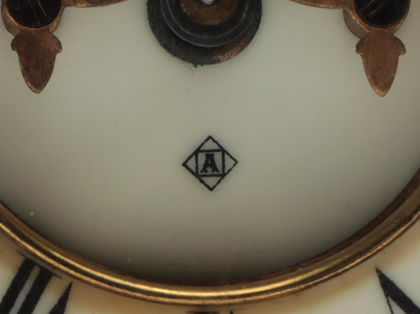 Ansonia "Loire" Enameled Iron Pillar Mantel Clock, Late 19th Century