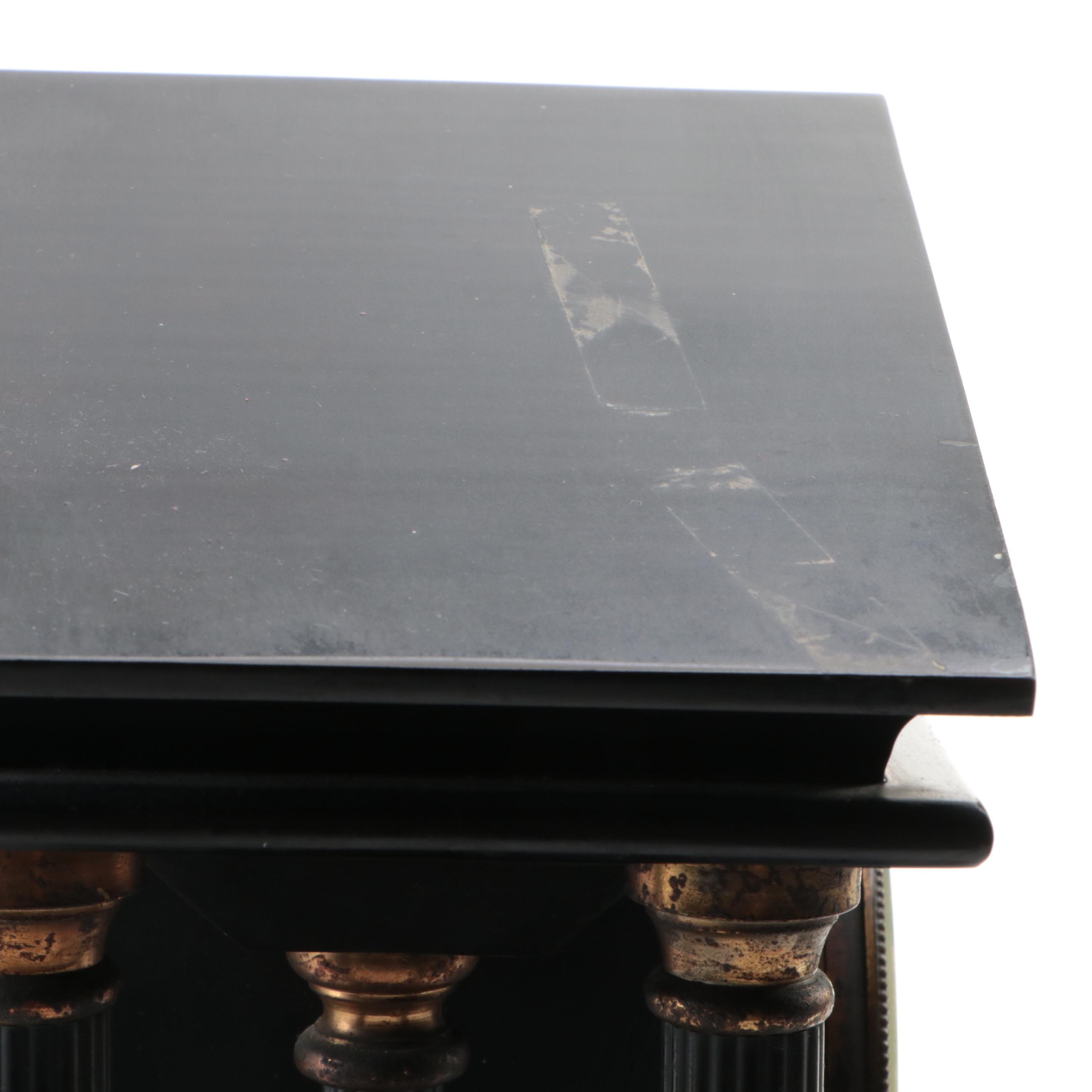 Ansonia "Loire" Enameled Iron Pillar Mantel Clock, Late 19th Century