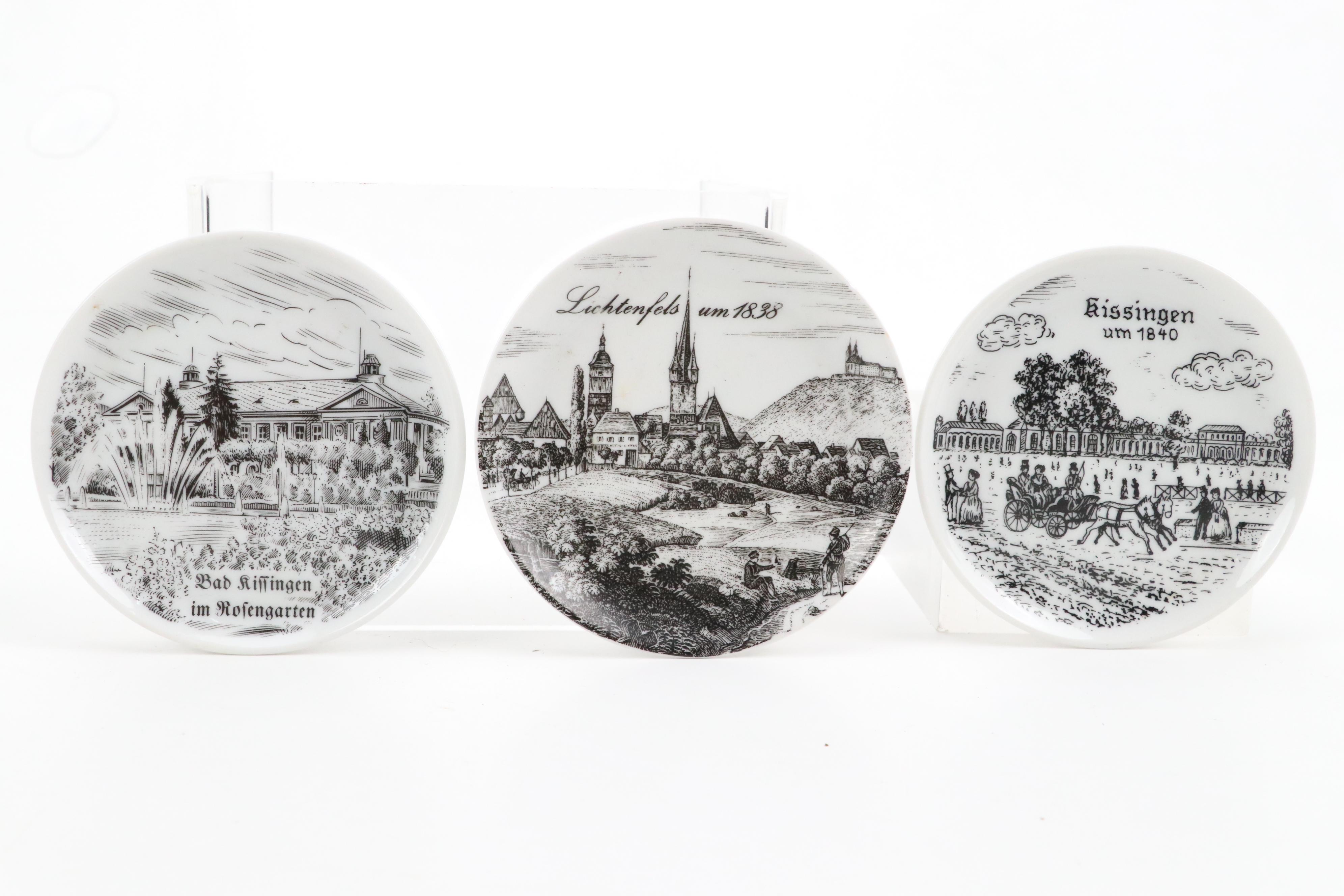 English Brown Betty Teapot with Moriage Accents with Souvenir Steins and Dishes