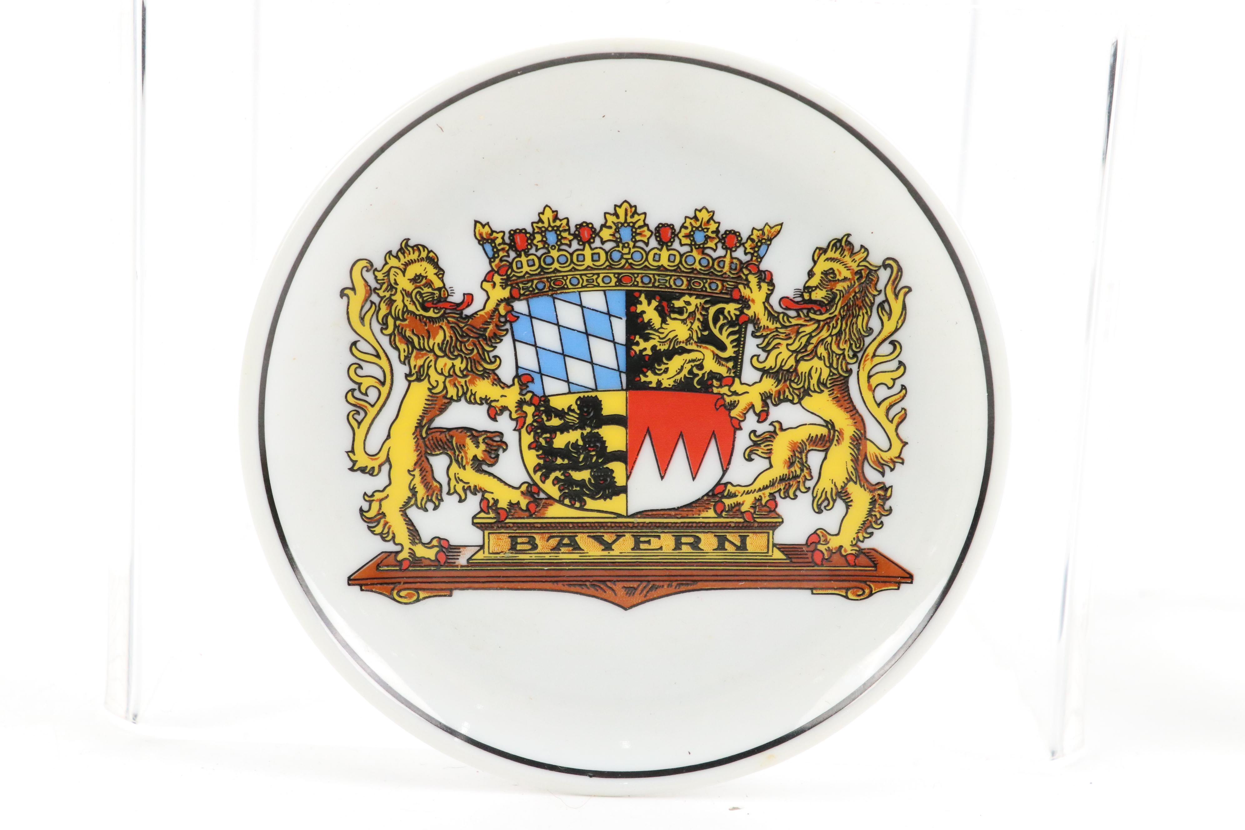 English Brown Betty Teapot with Moriage Accents with Souvenir Steins and Dishes