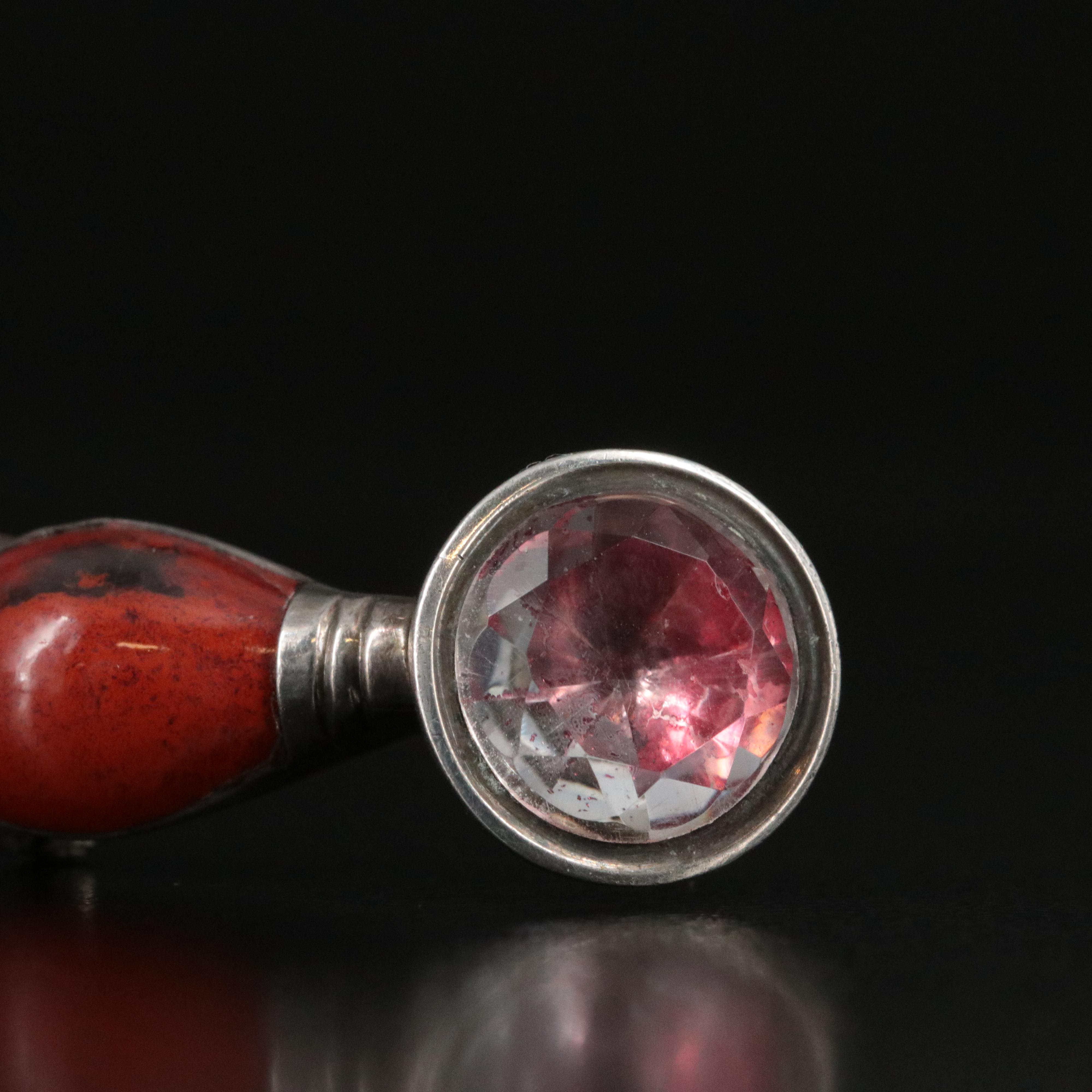 Antique Scottish 900 Silver Amethyst, Agate and Jasper Dirk Brooch