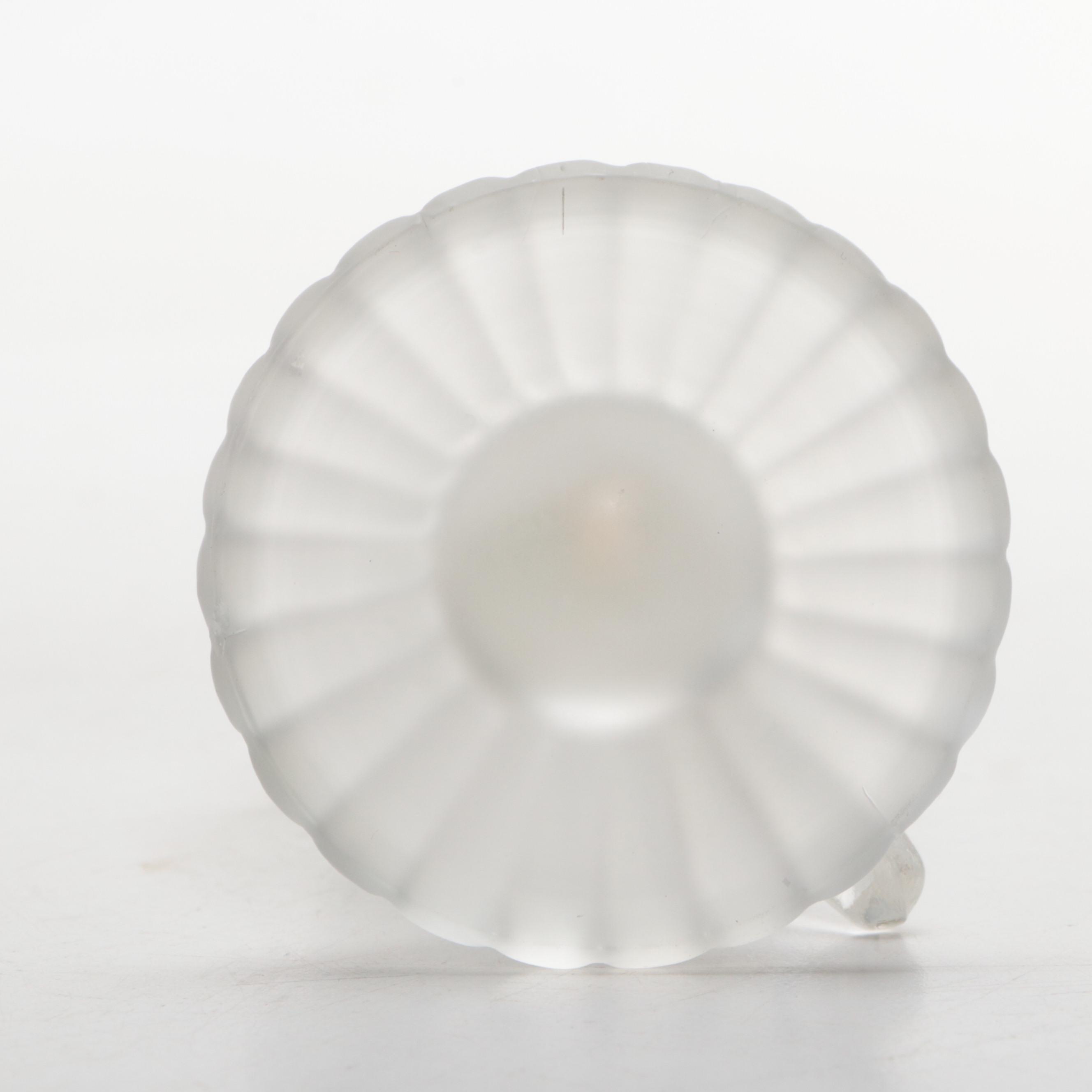 Frosted Pressed Glass Hand and Cornucopia Vase with German Porcelain