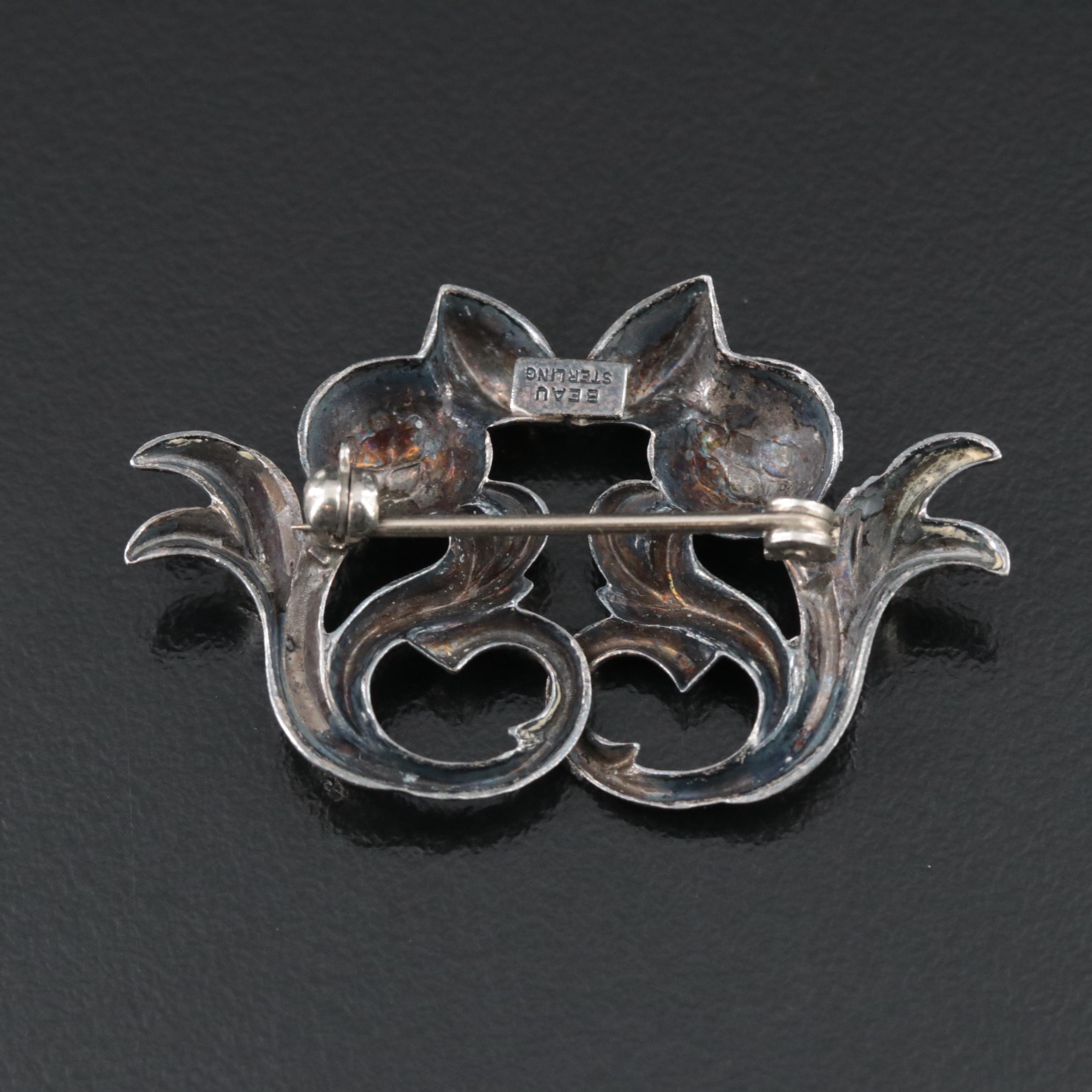 Sterling Thistle Brooch
