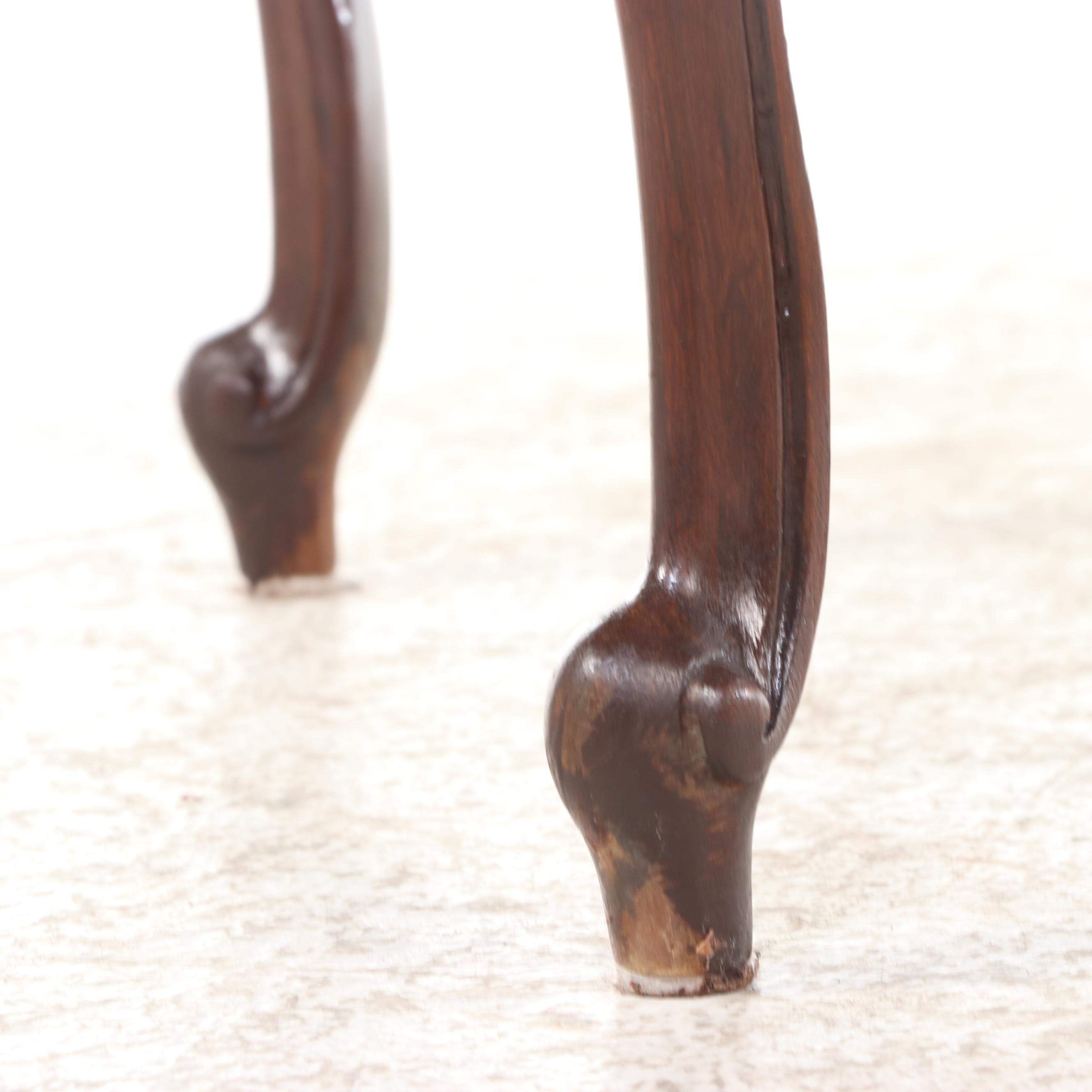 Louis XV Style Carved Hardwood and Glass Tray-Top Side Table, 20th Century