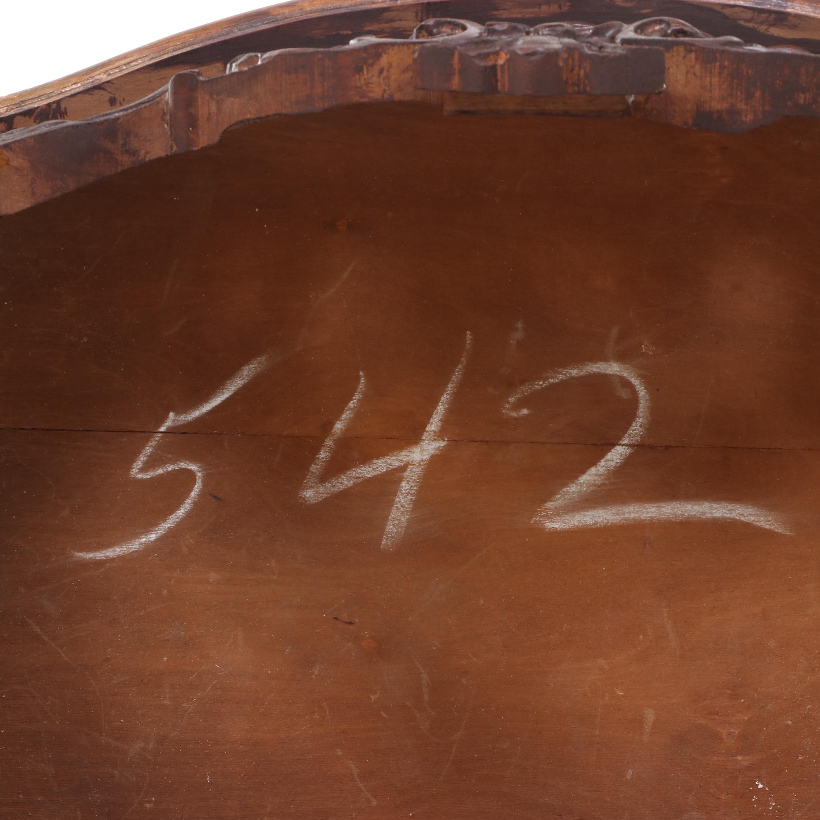 Louis XV Style Carved Hardwood and Glass Tray-Top Side Table, 20th Century