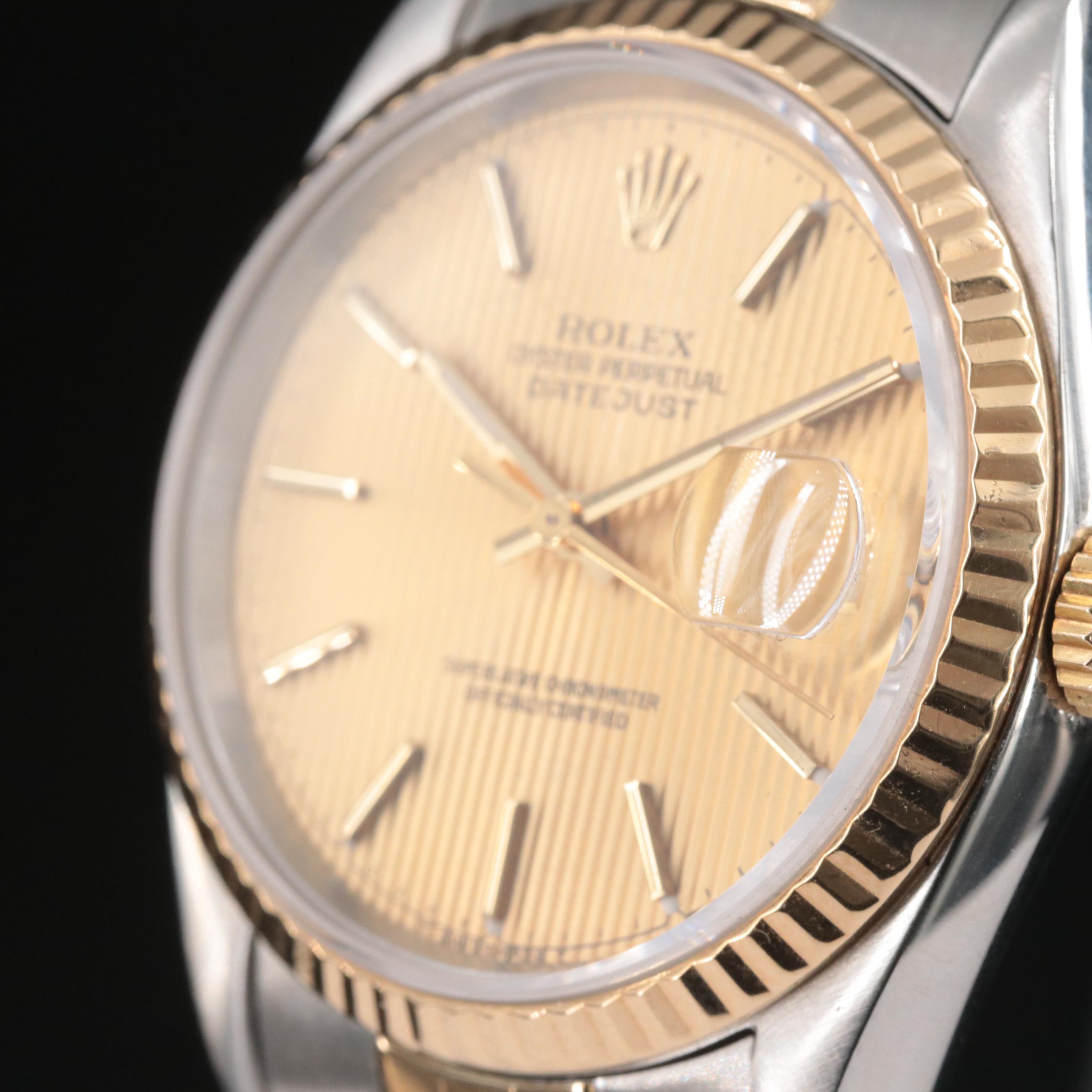 1991 Rolex Tapestry Dial Datejust Watch