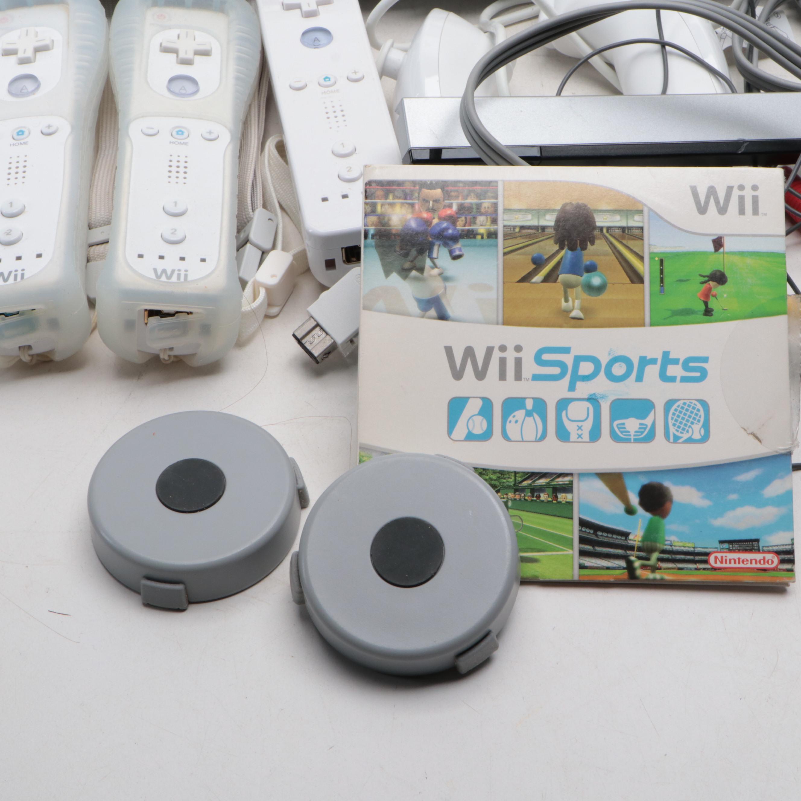 Nintendo Wii Console and Nintendo Wii Fit Board with More Accessories