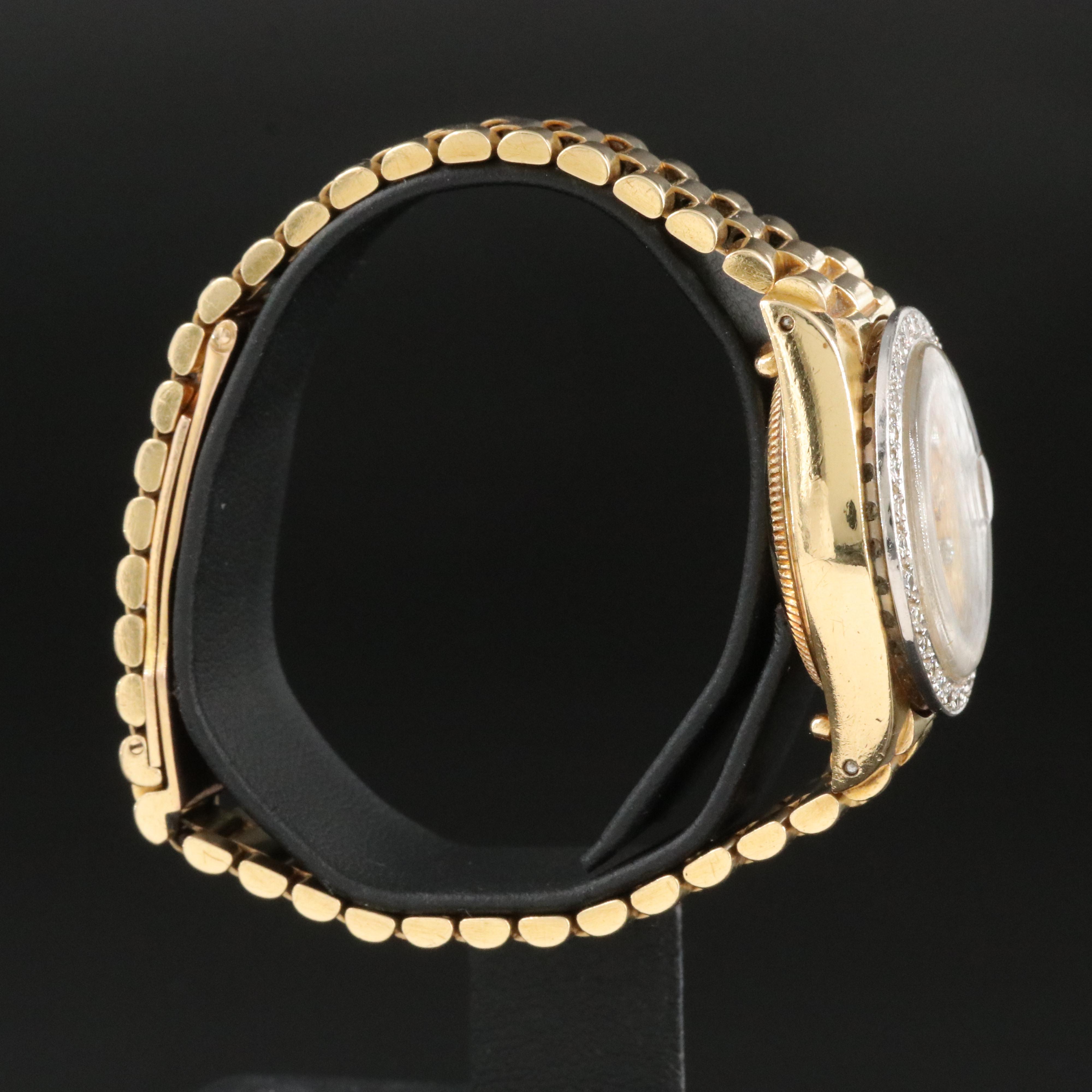 Rolex Datejust 6916 Custom Diamond Set 18K Gold Watch