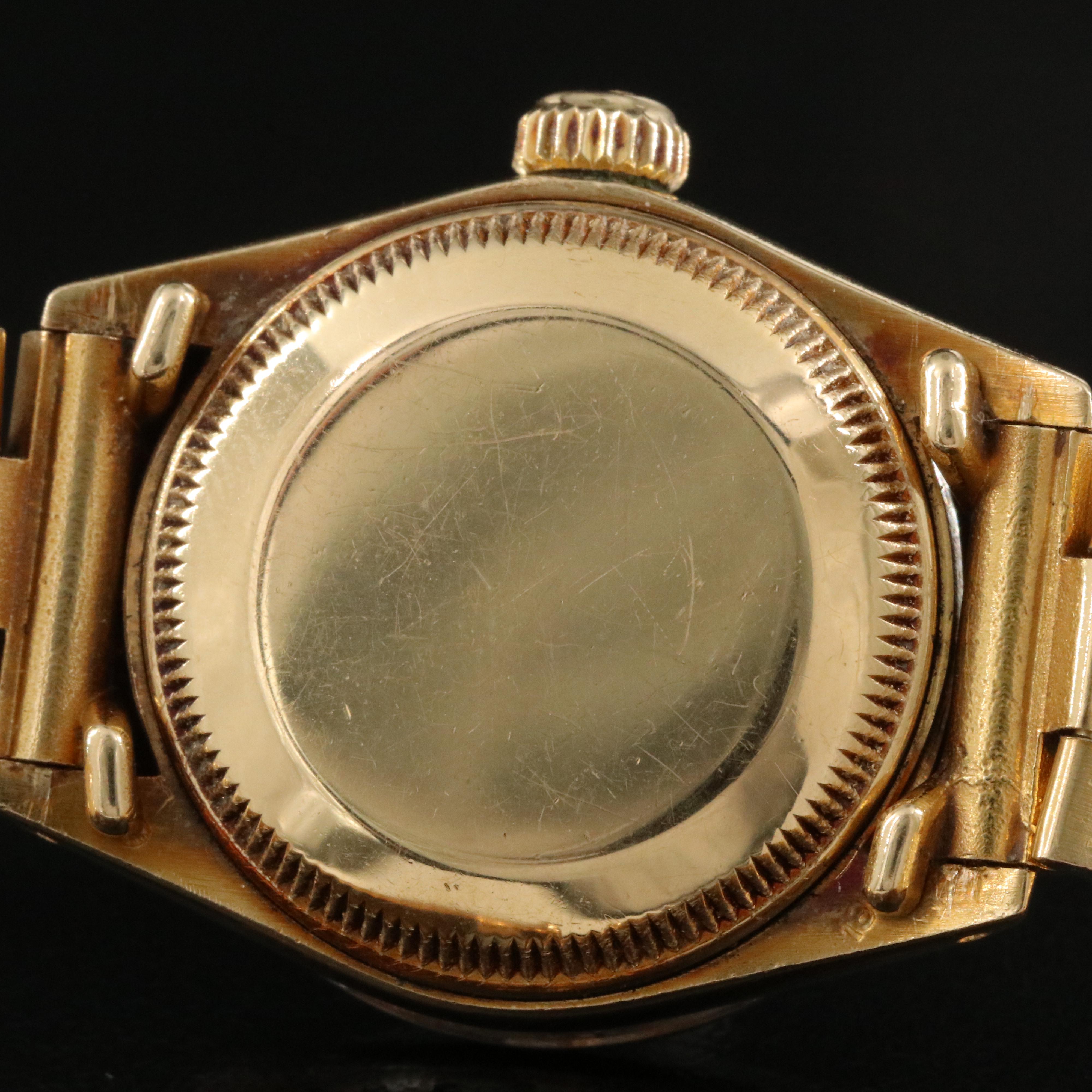 Rolex Datejust 6916 Custom Diamond Set 18K Gold Watch