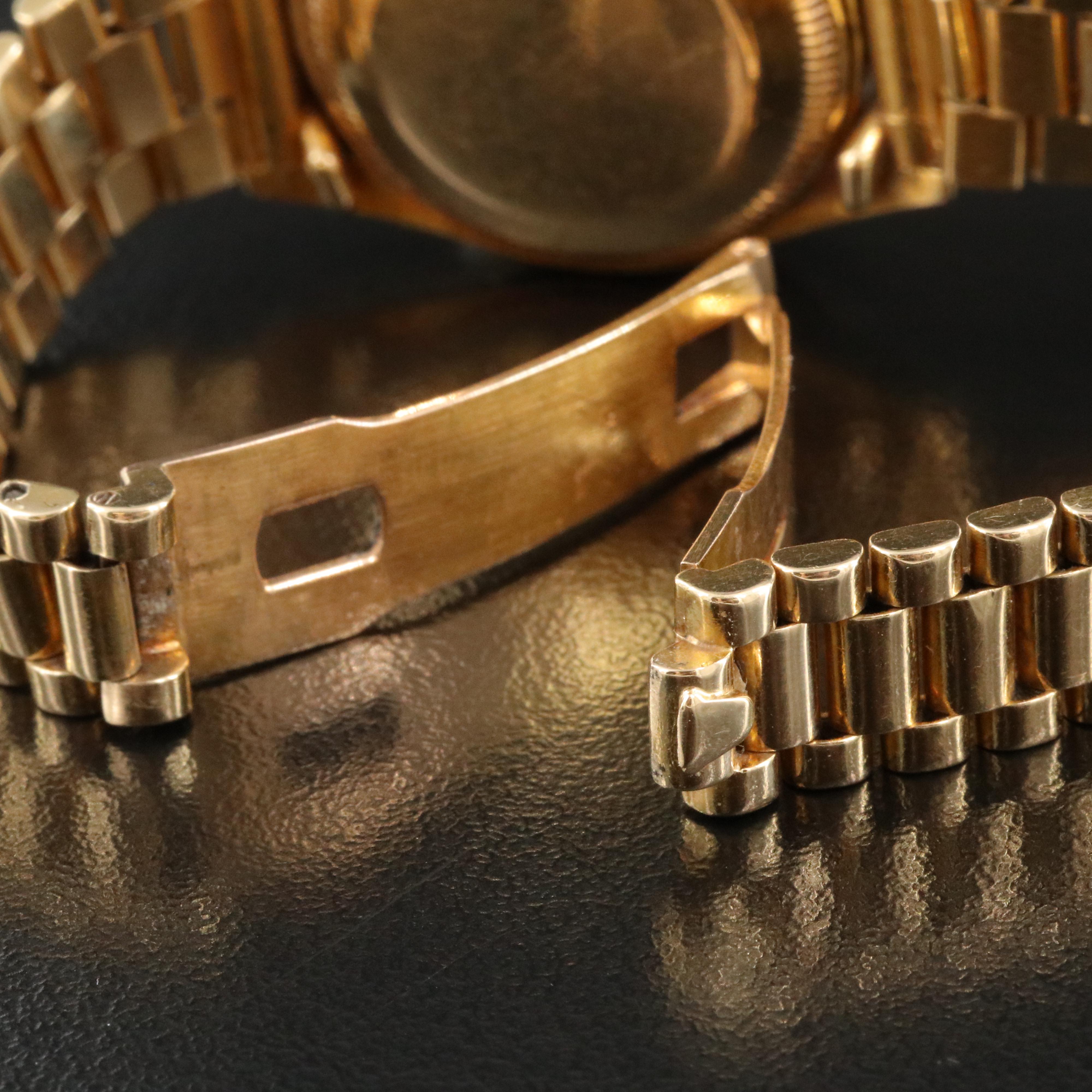 Rolex Datejust 6916 Custom Diamond Set 18K Gold Watch