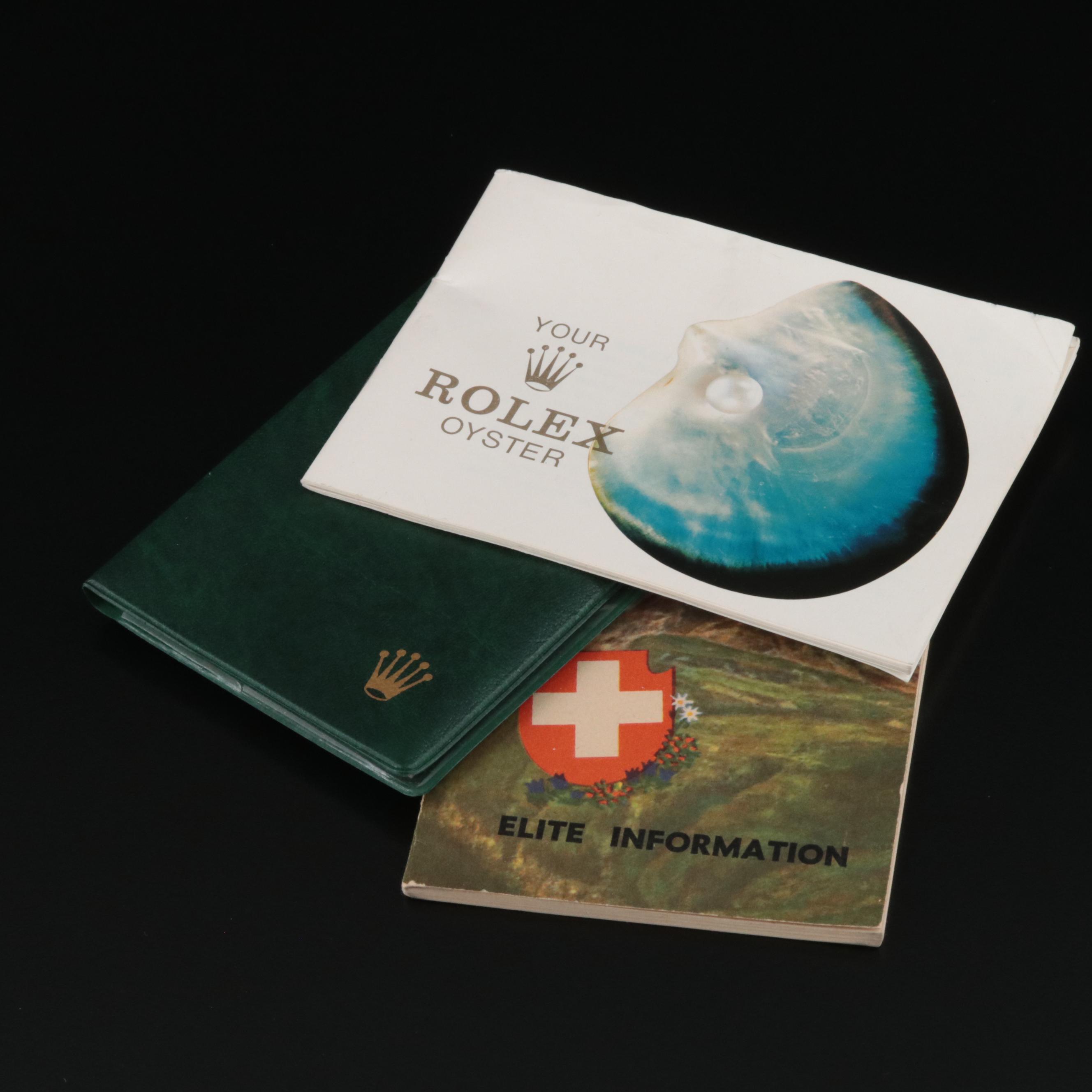 Vintage Rolex Booklets & Green Vinyl Wallet