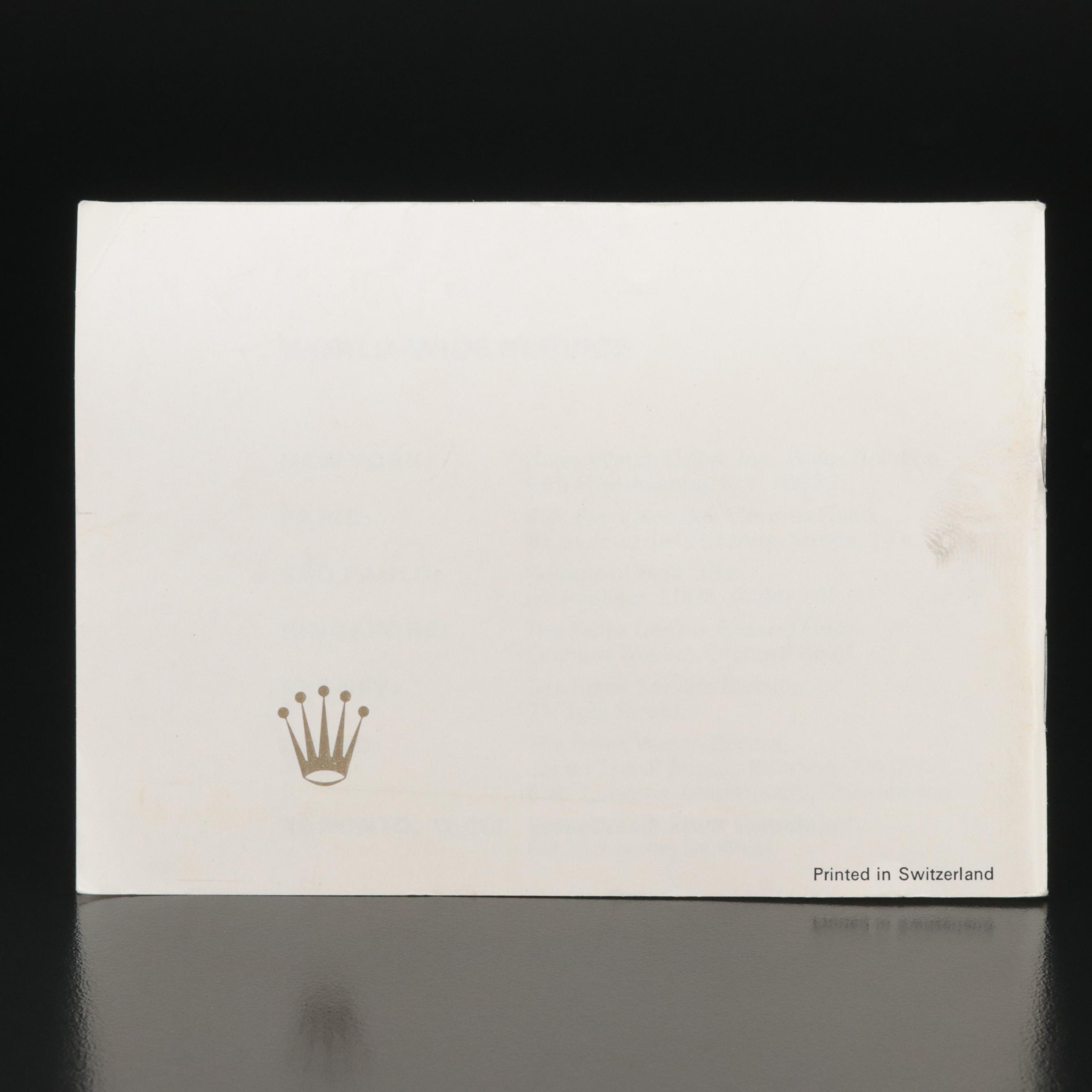 Vintage Rolex Booklets & Green Vinyl Wallet