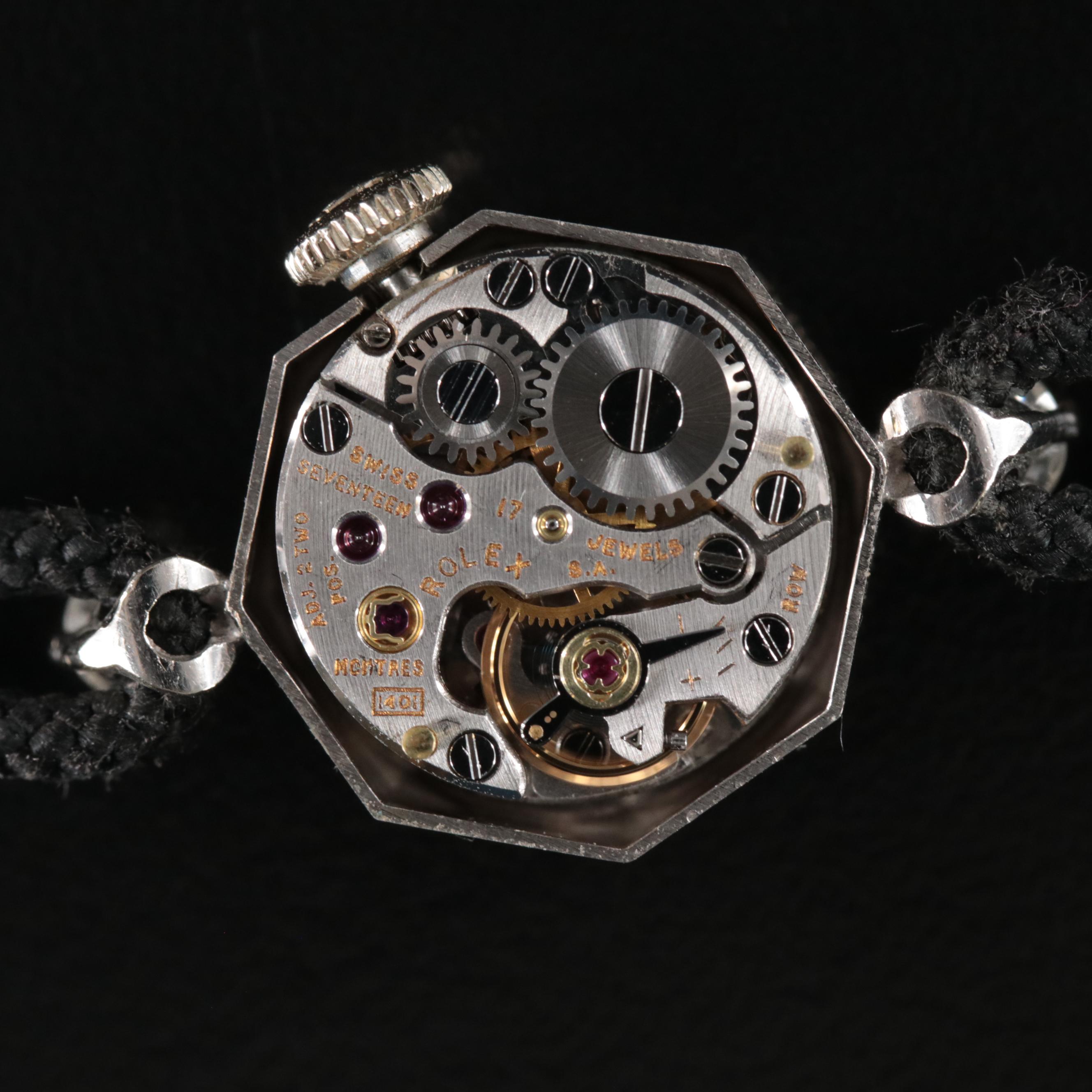 Vintage Rolex 14K Octagon Shape Diamond Watch