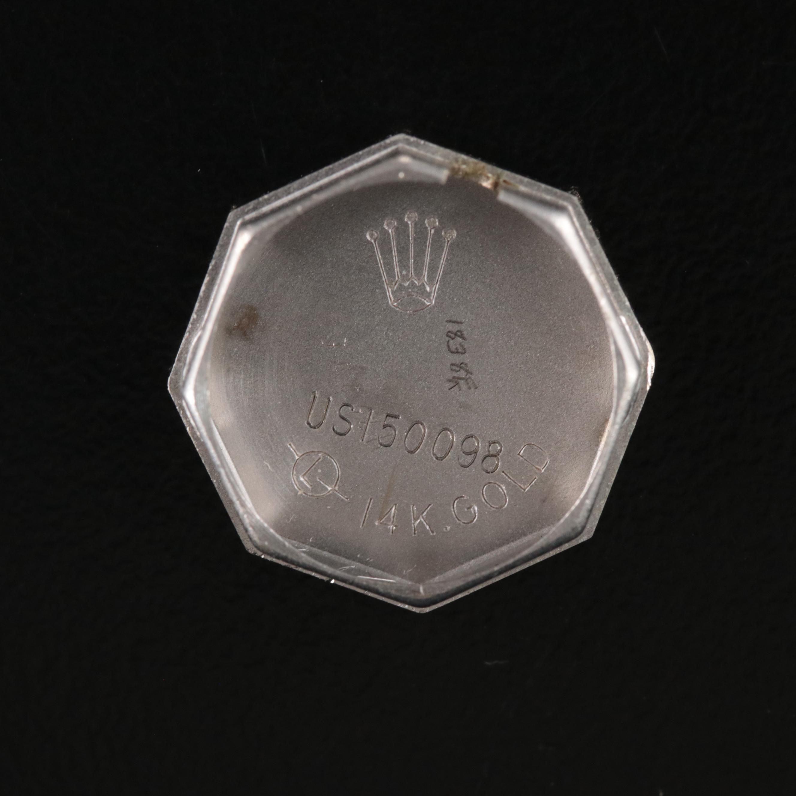 Vintage Rolex 14K Octagon Shape Diamond Watch