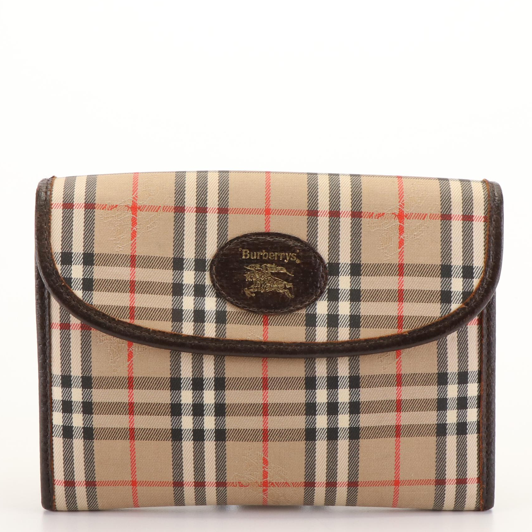 Burberrys Haymarket Check Canvas Clutch Bag