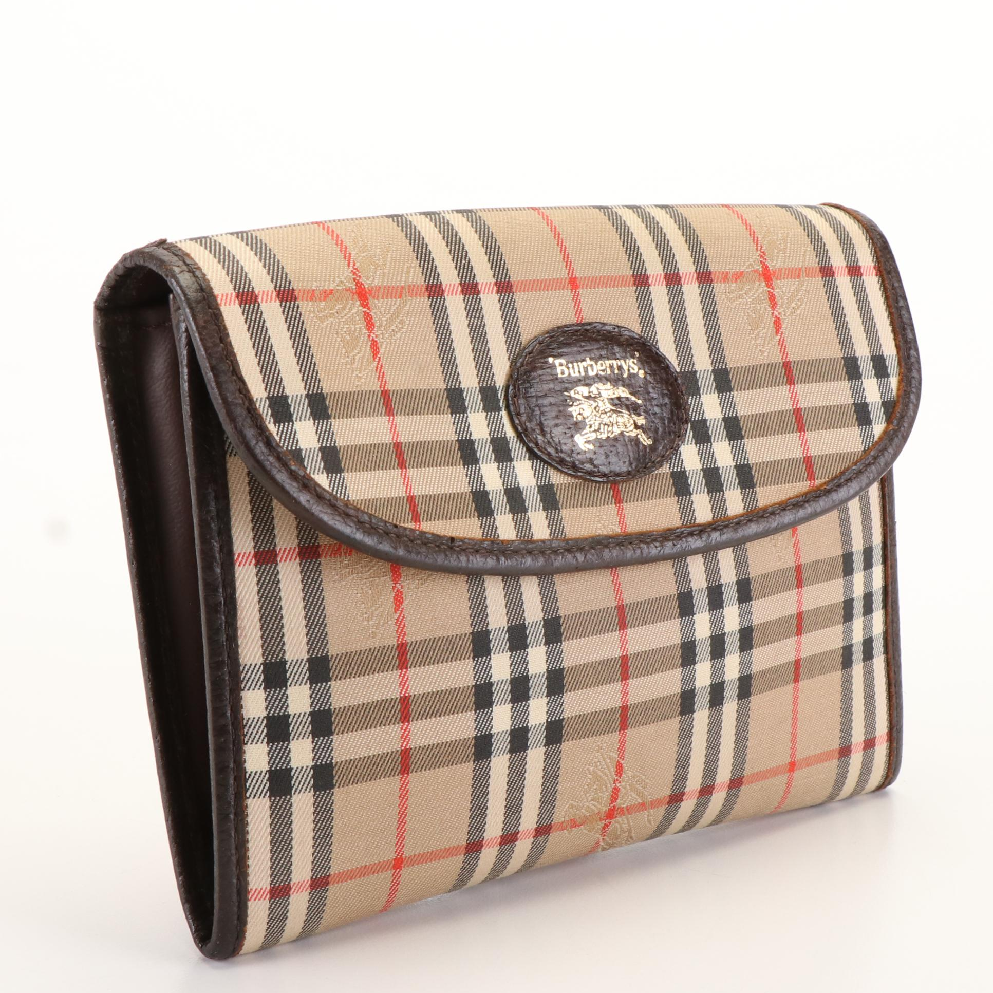 Burberrys Haymarket Check Canvas Clutch Bag