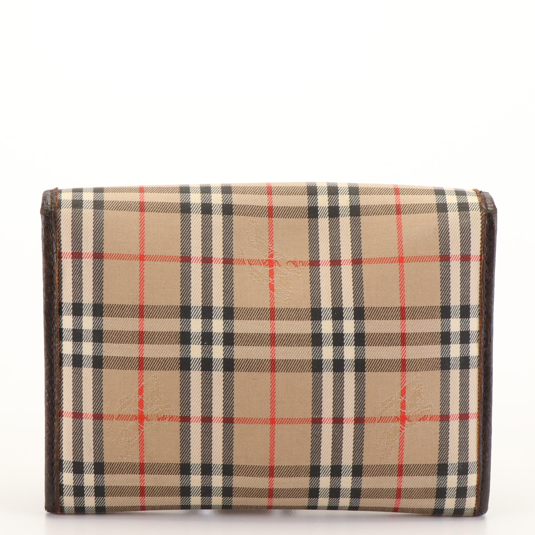 Burberrys Haymarket Check Canvas Clutch Bag