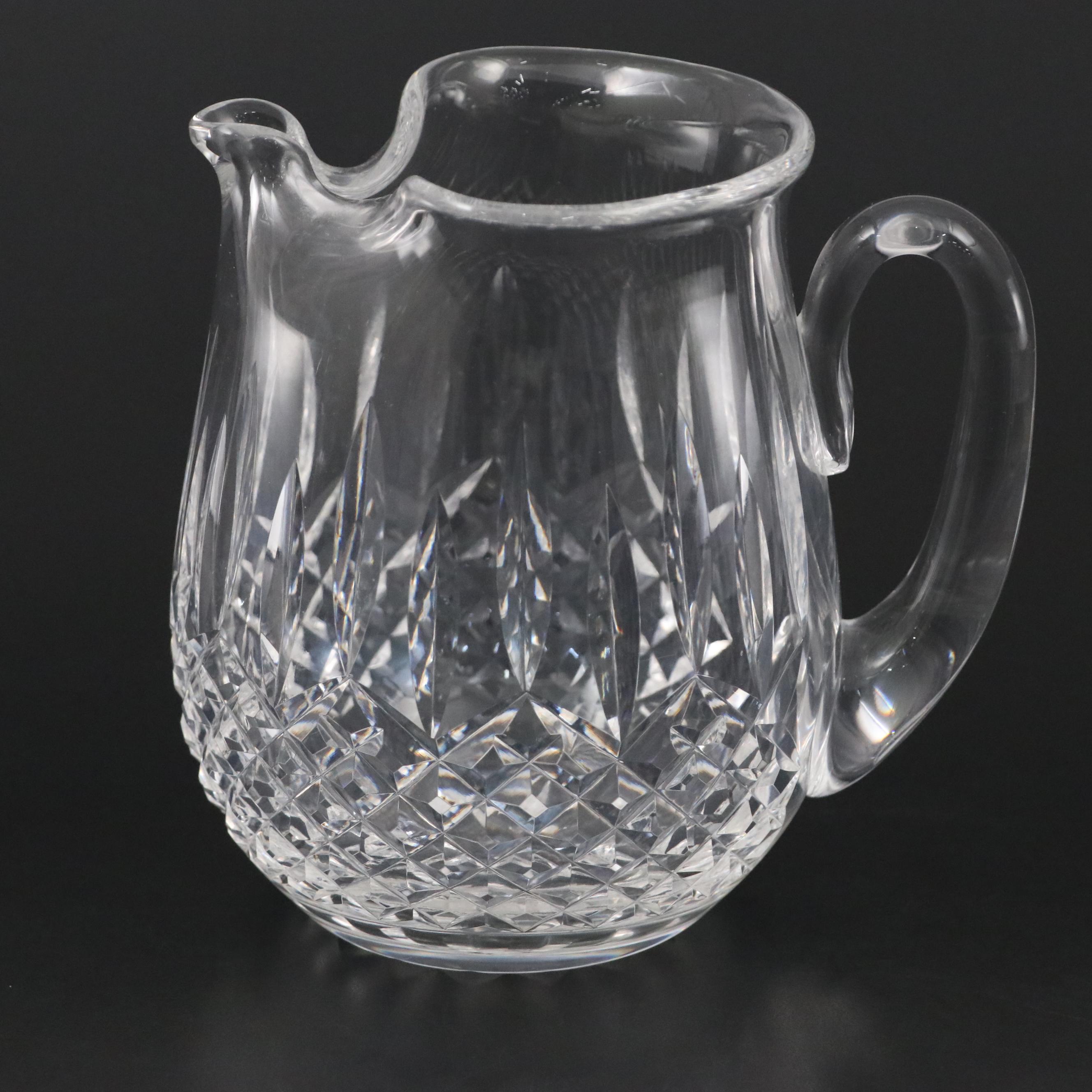Waterford Crystal "Lismore" Ice Lip Pitcher with Six Water Goblets