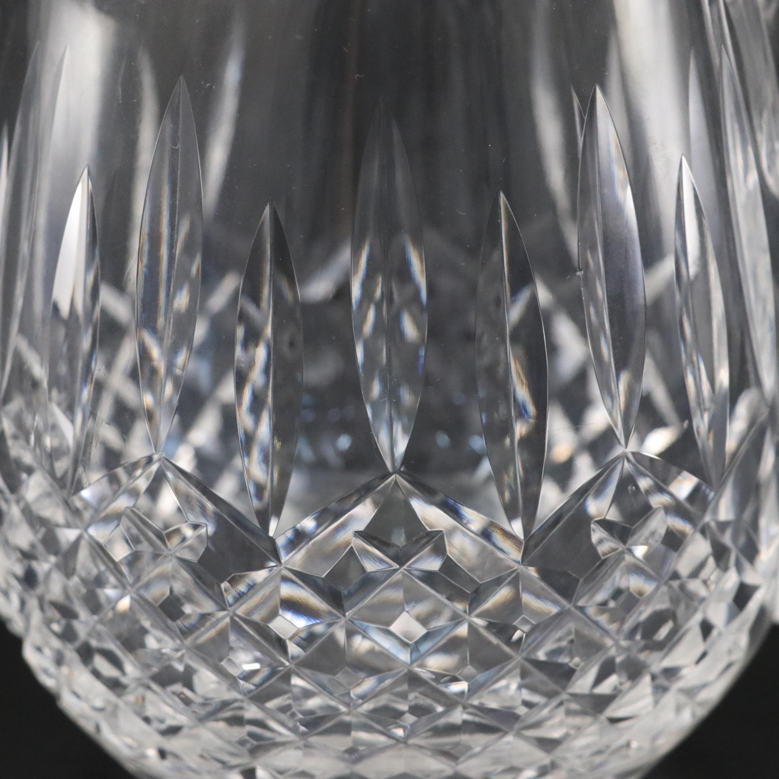 Waterford Crystal "Lismore" Ice Lip Pitcher with Six Water Goblets
