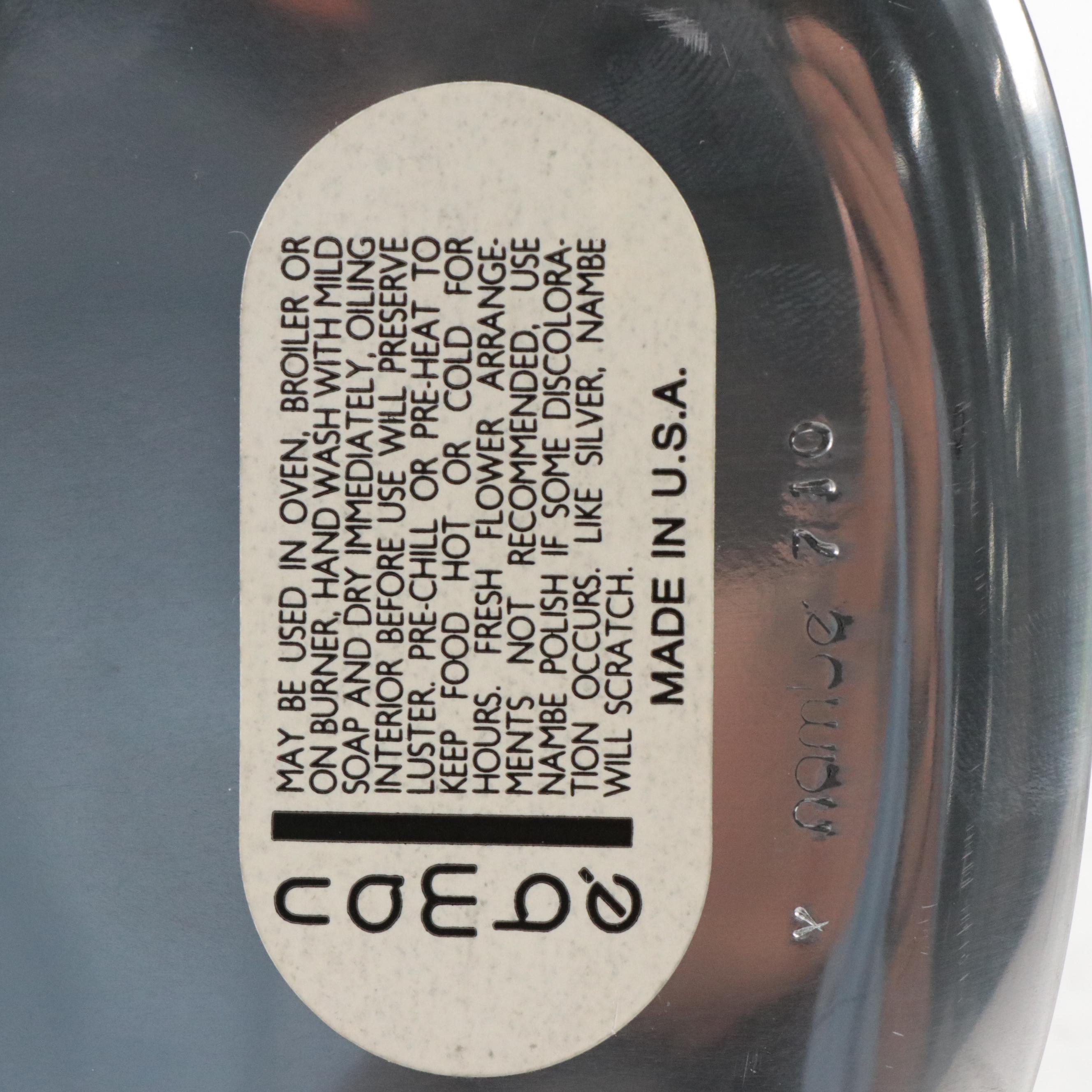 Nambe "Butterfly" Stainless Steel Mini Bowls with Stainless Steel Plates