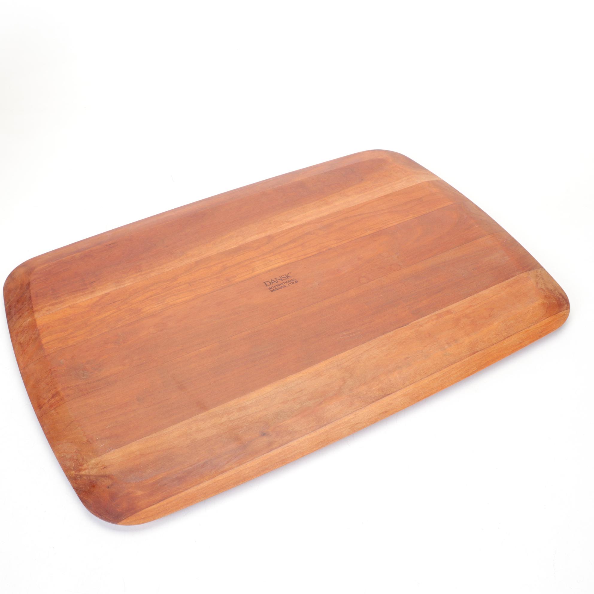 Dansk Teakwood Cheeseboard, Wooden Flatware, Tumblers and Other Utensils