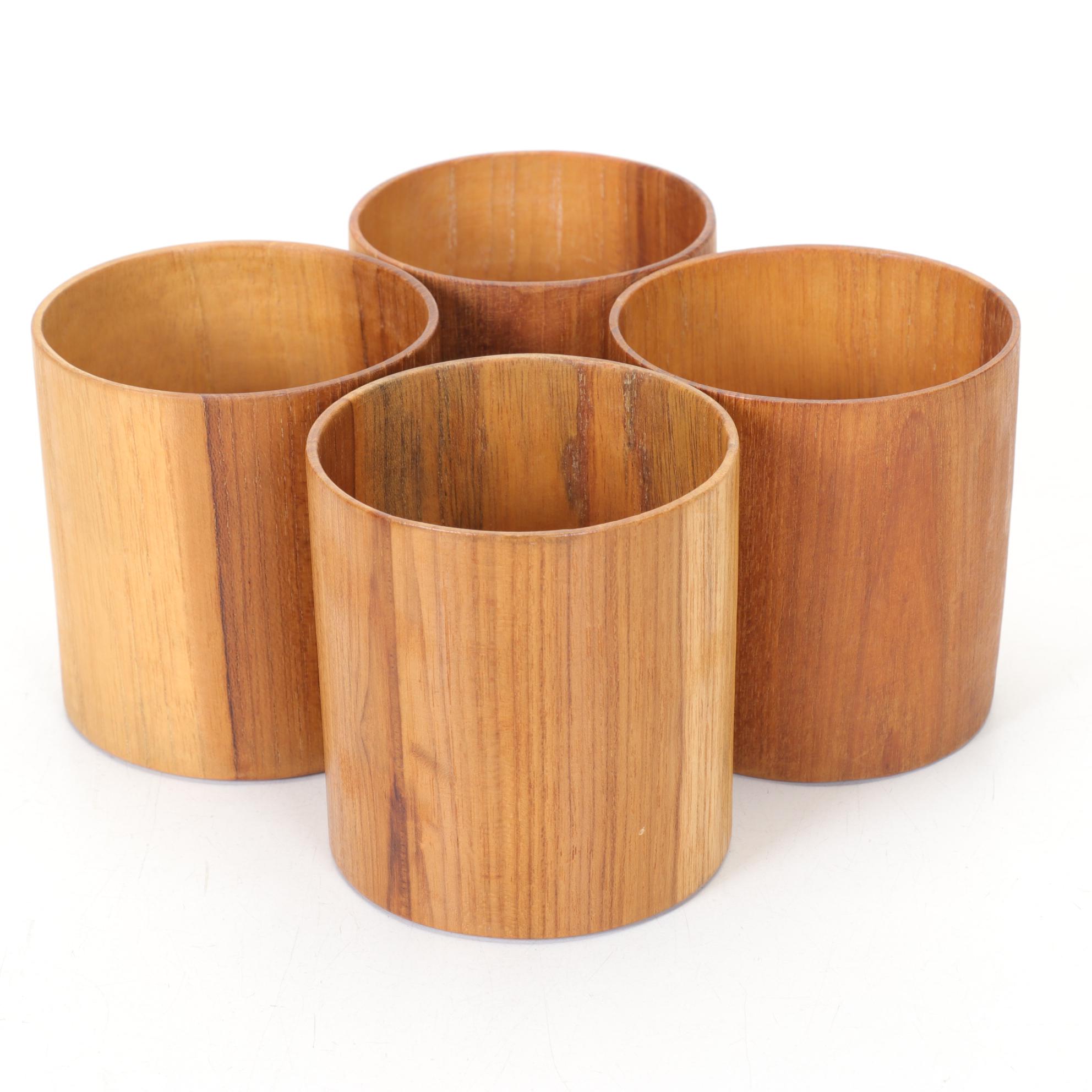 Dansk Teakwood Cheeseboard, Wooden Flatware, Tumblers and Other Utensils