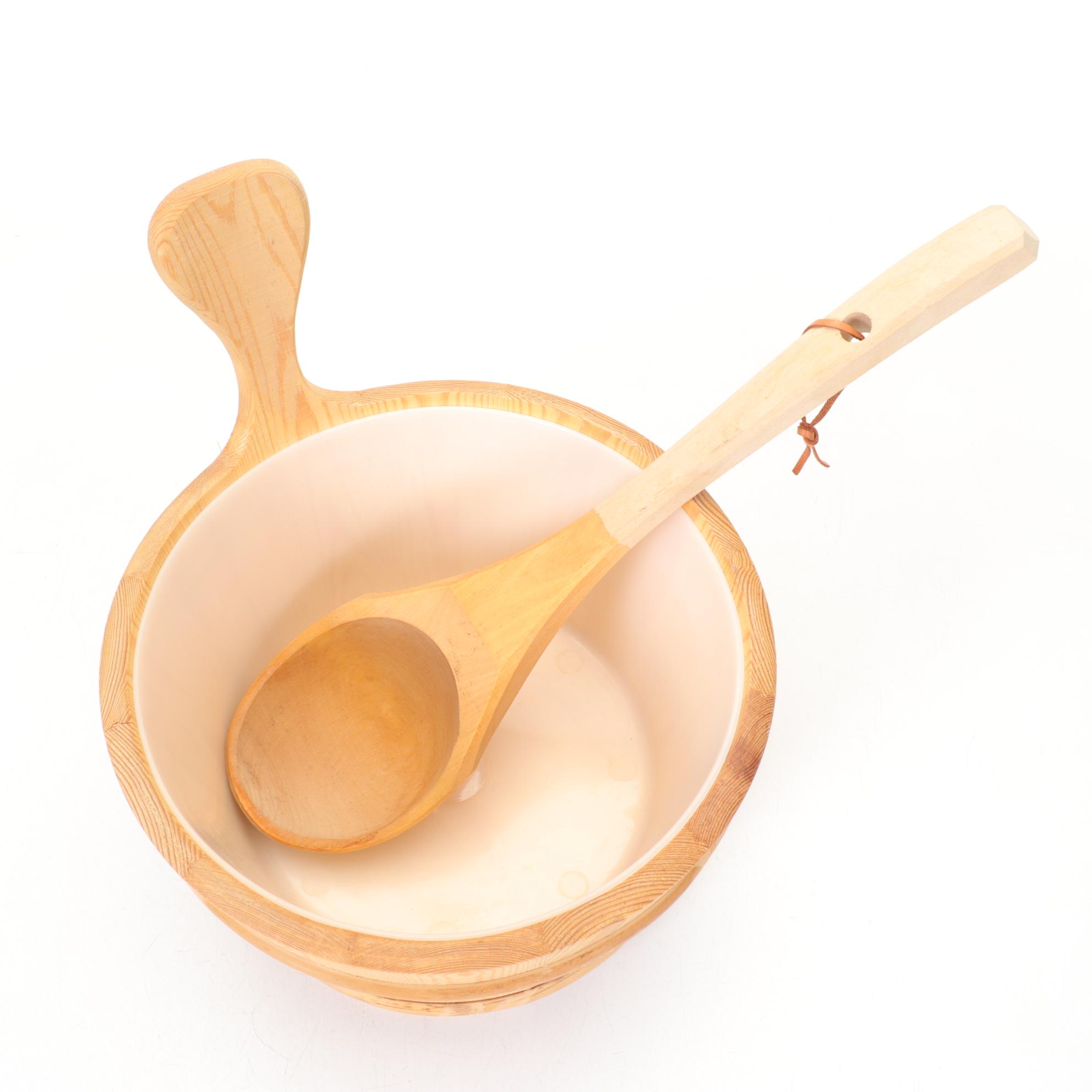 Dansk Teakwood Cheeseboard, Wooden Flatware, Tumblers and Other Utensils